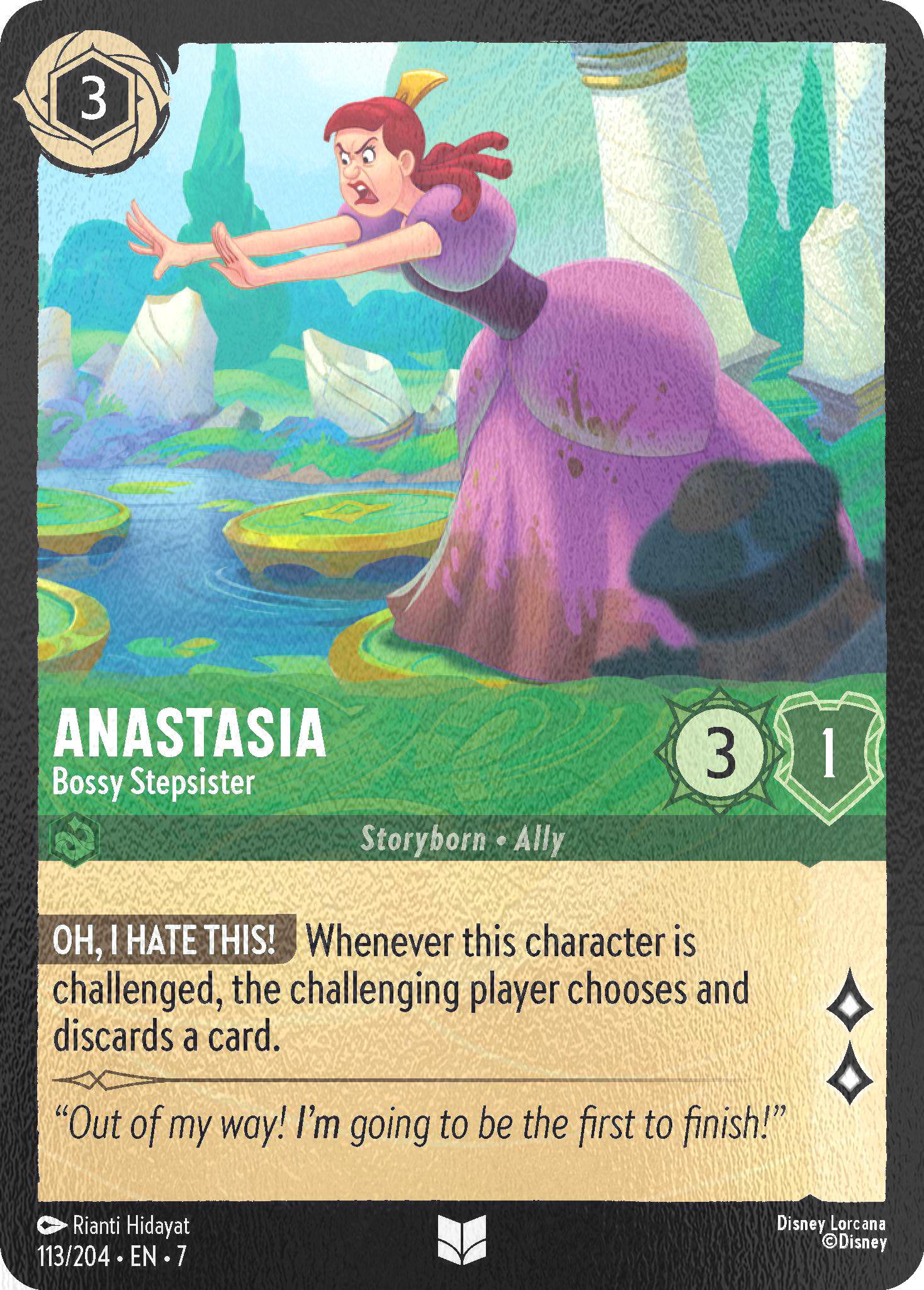Island cold foil – Lorcana Anastasia - Bossy Stepsister - 113/204 [Archazia's Island] [Cold Foil]
