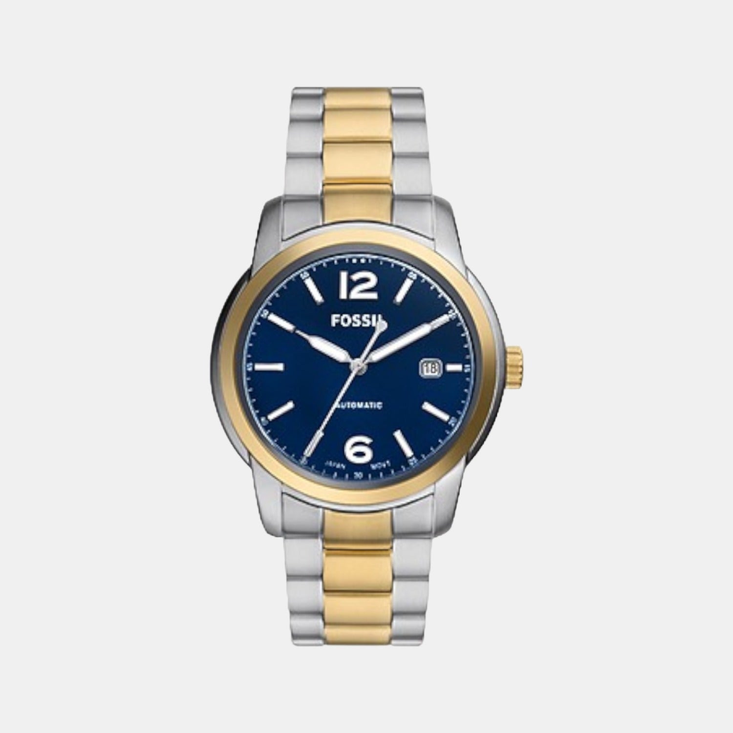 Fossil Heritage Men Automatic Blue Dial Analog Stainless Steel Watch ME3230