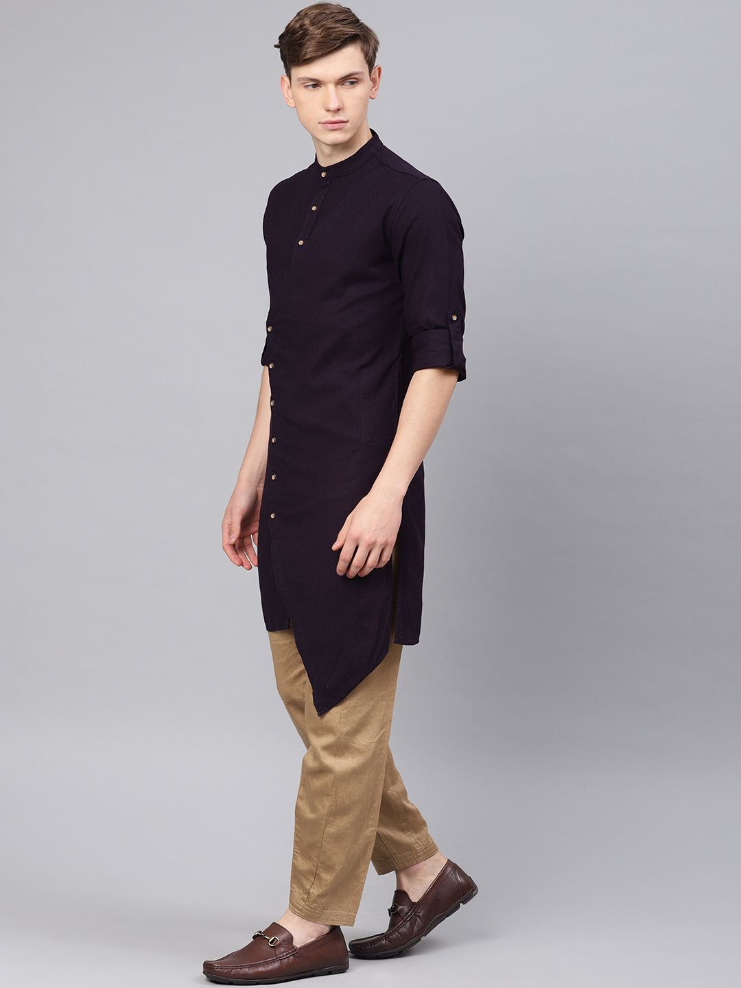 Freehand-Mens Men Long Trail Kurta – Brown - view 2