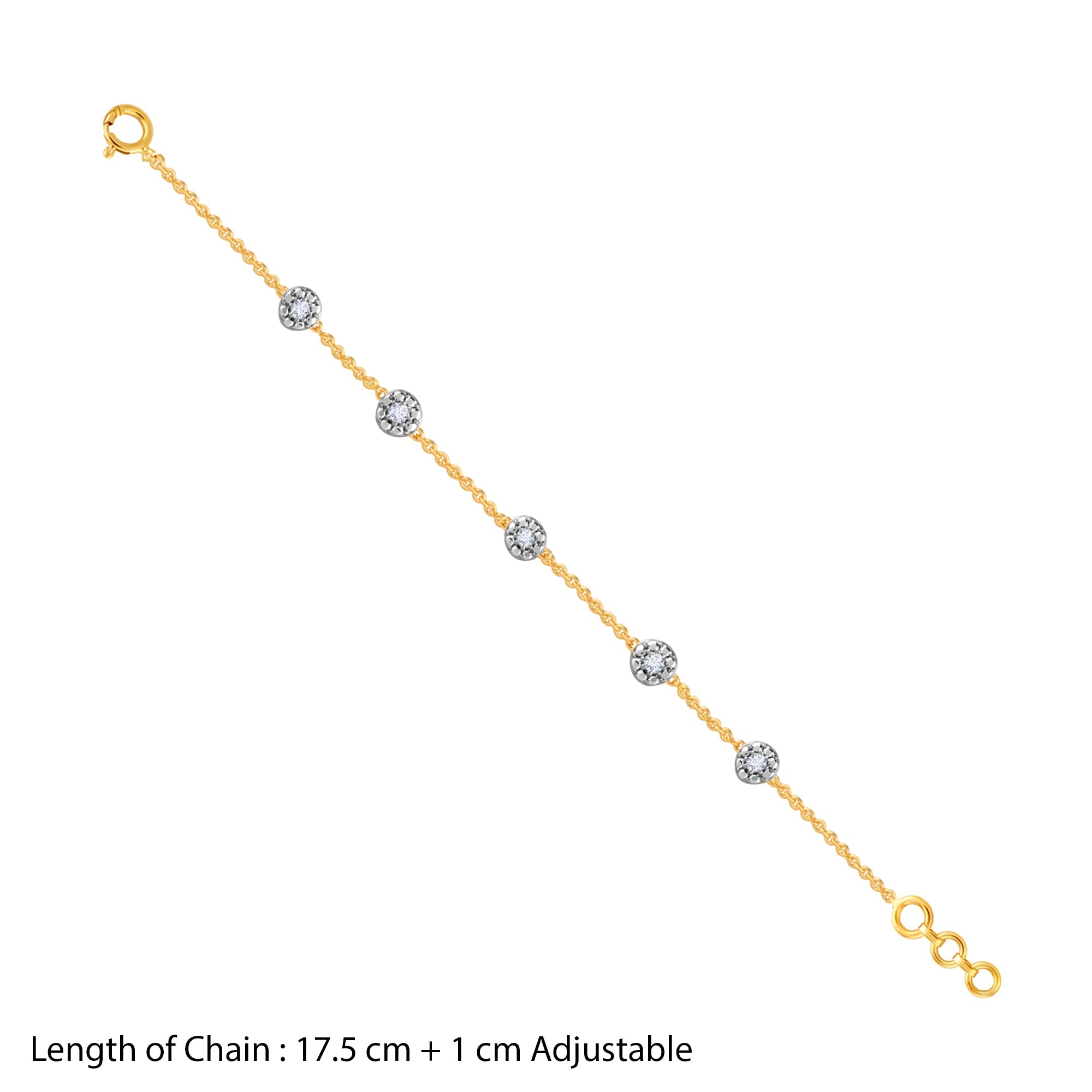 GIVA Jewellery Gold Gorgeous Cluster Diamond Bracelet - view 4