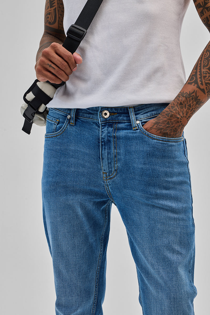 SNITCH Light Blue Regular Fit Jeans - view 5