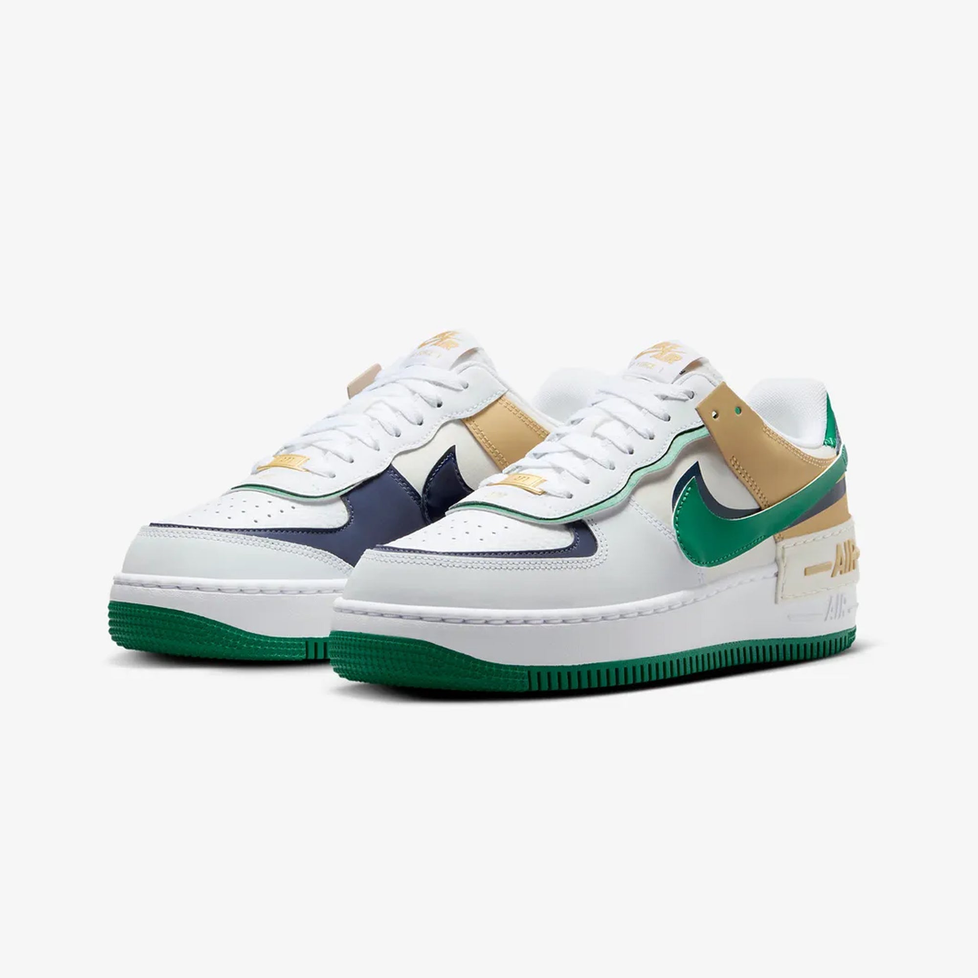 Nike | AIR FORCE 1 SHADOW { WHITE/MIDNIGHT NAVY-MALACHITE-SESAME - view 2