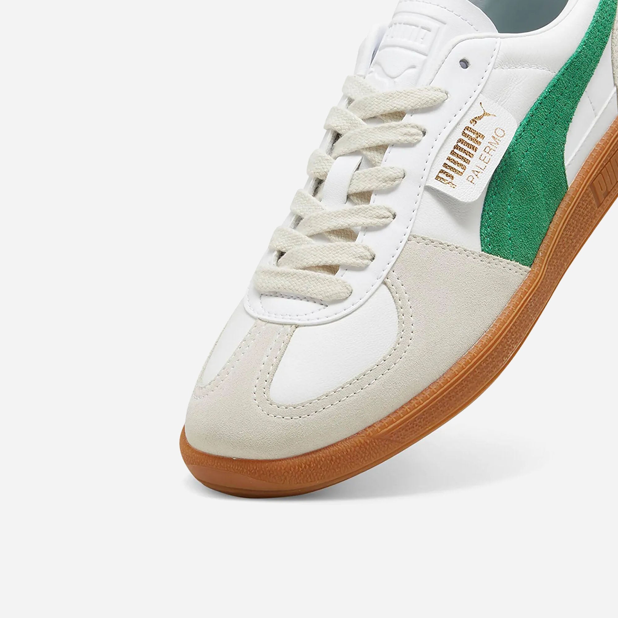 Puma Palermo Lth Unisex Sneakers White-Vapor Gray Archive Green - view 3