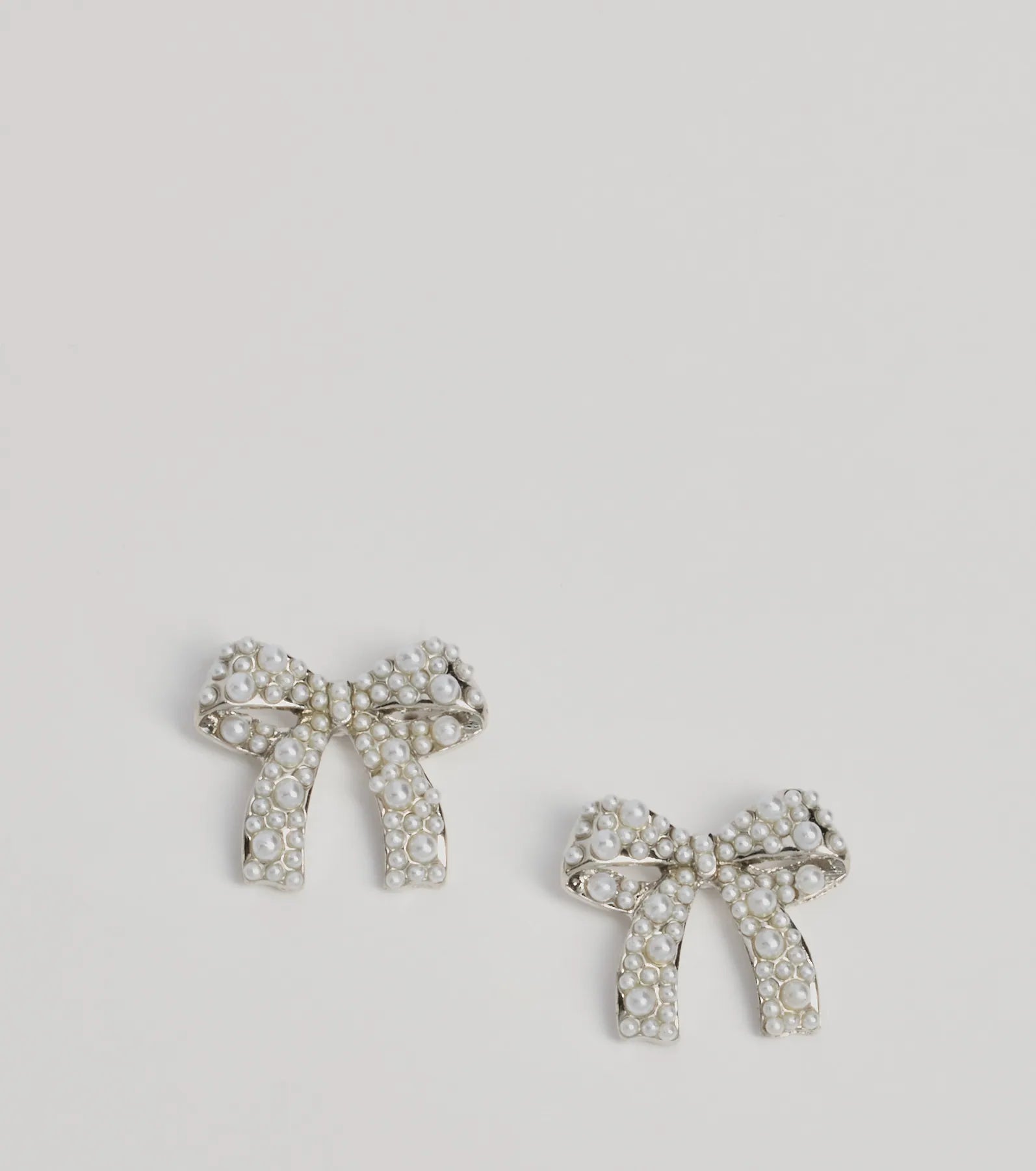 Windsor Sweetly Chic Faux Pearl Bow Stud Earrings