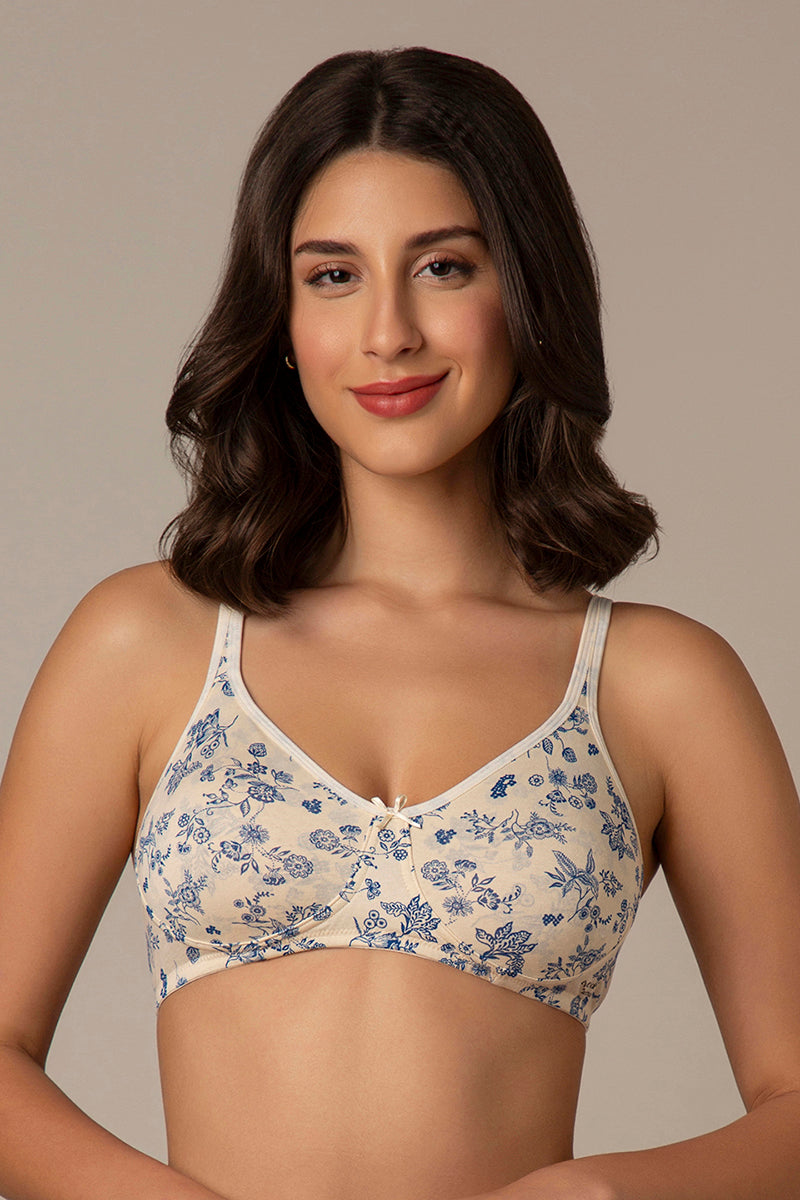 Amante Chic Comfort Non-Padded and Non-Wired Cotton Bra - Floral Print