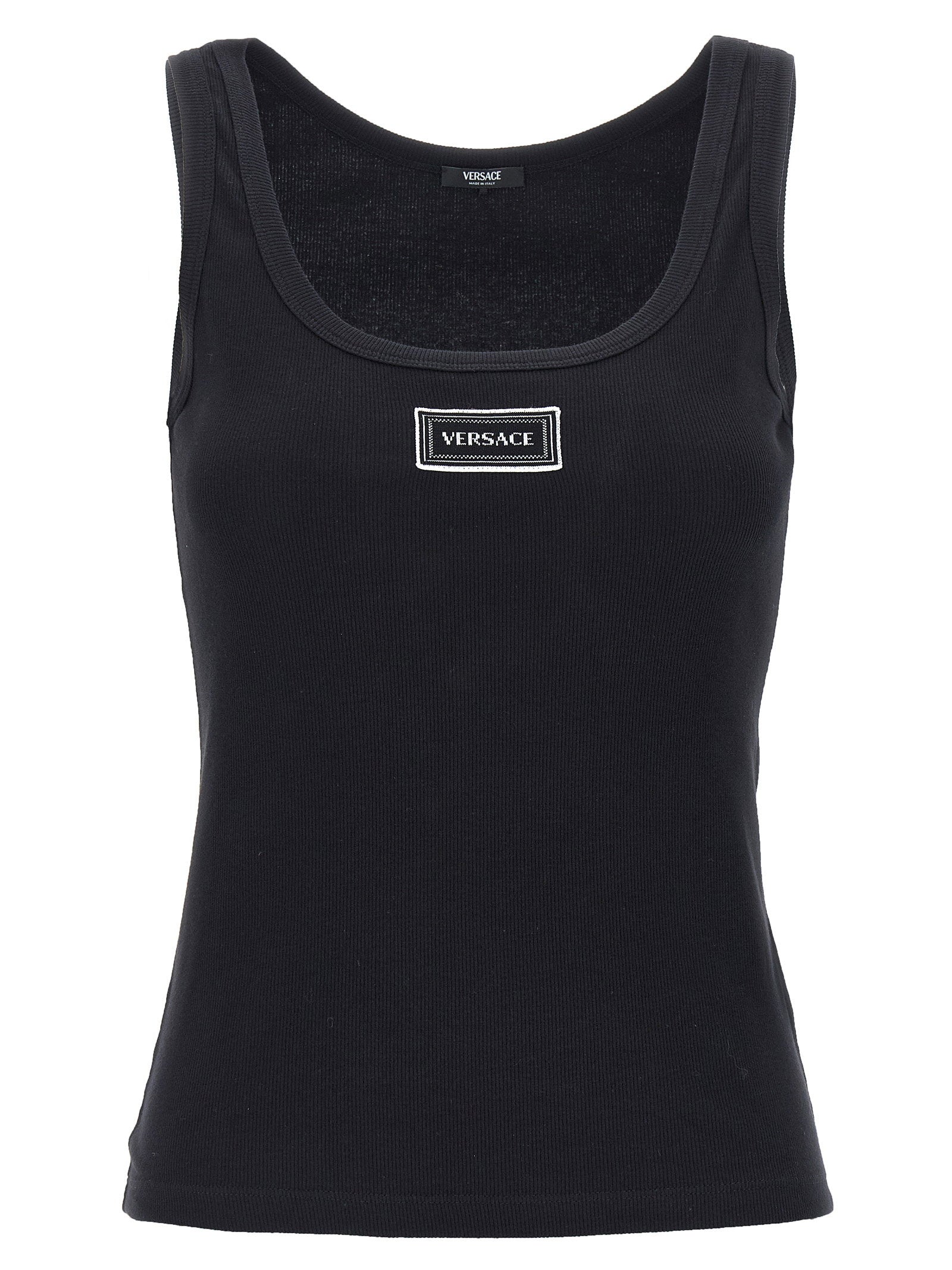 Versace 90s Vintage Logo Tank Top – 93% cotton, 7% elastane
