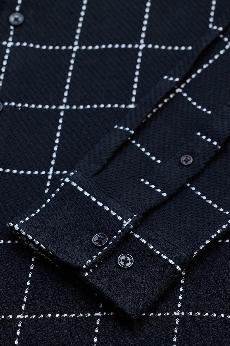 SNITCH Black Textured Checks Shirt - view 8