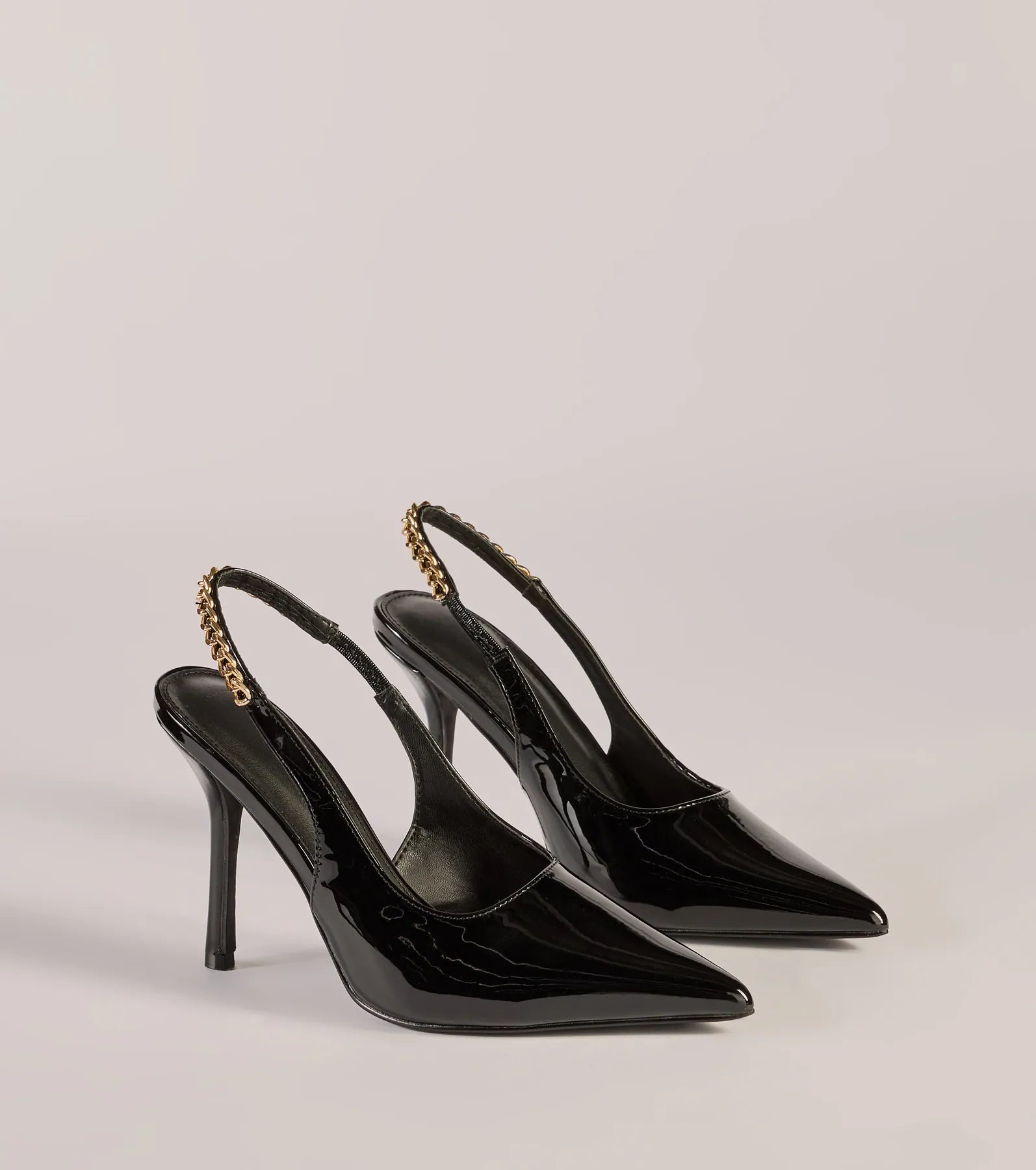 Windsor Sleek Strut Slingback Stiletto Pumps – BLACK