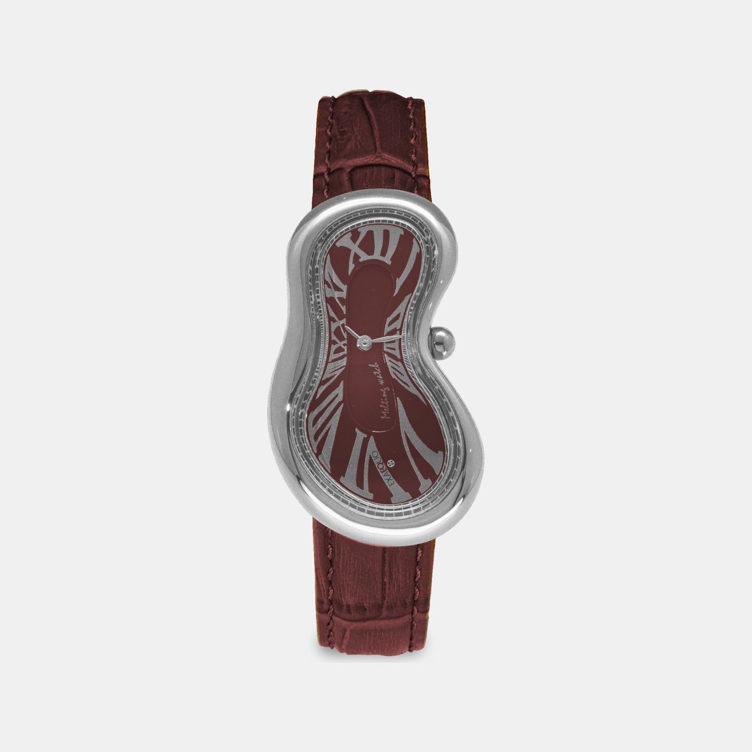 Exaequo Classic Unisex Quartz Burgundy Dial Analog Leather Watch EX0001.0006