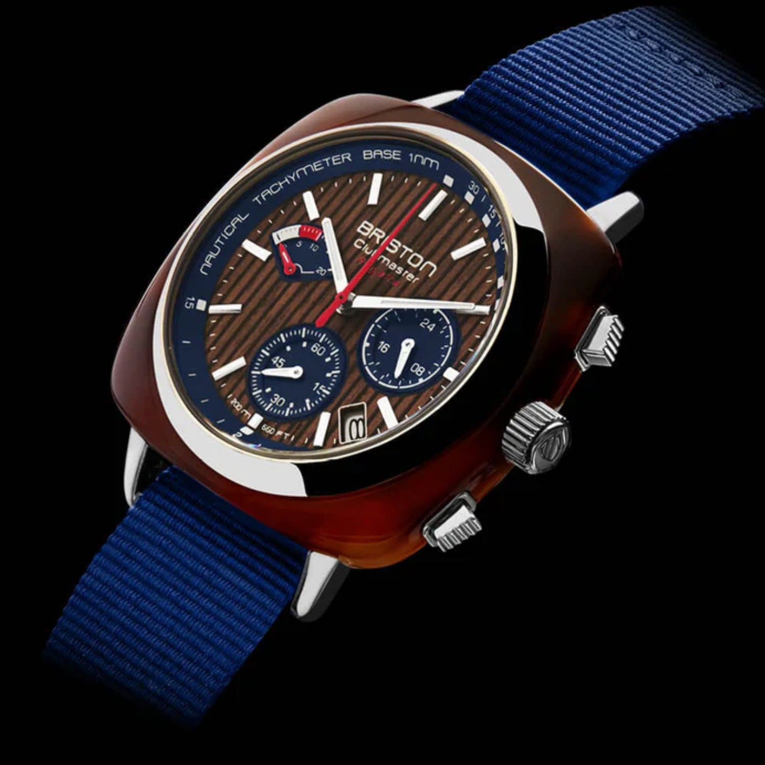 Briston Clubmaster Regatta Men Quartz Walnut Dial Chronograph Nato Watch 241542.SA.T.15W.NNB - view 2