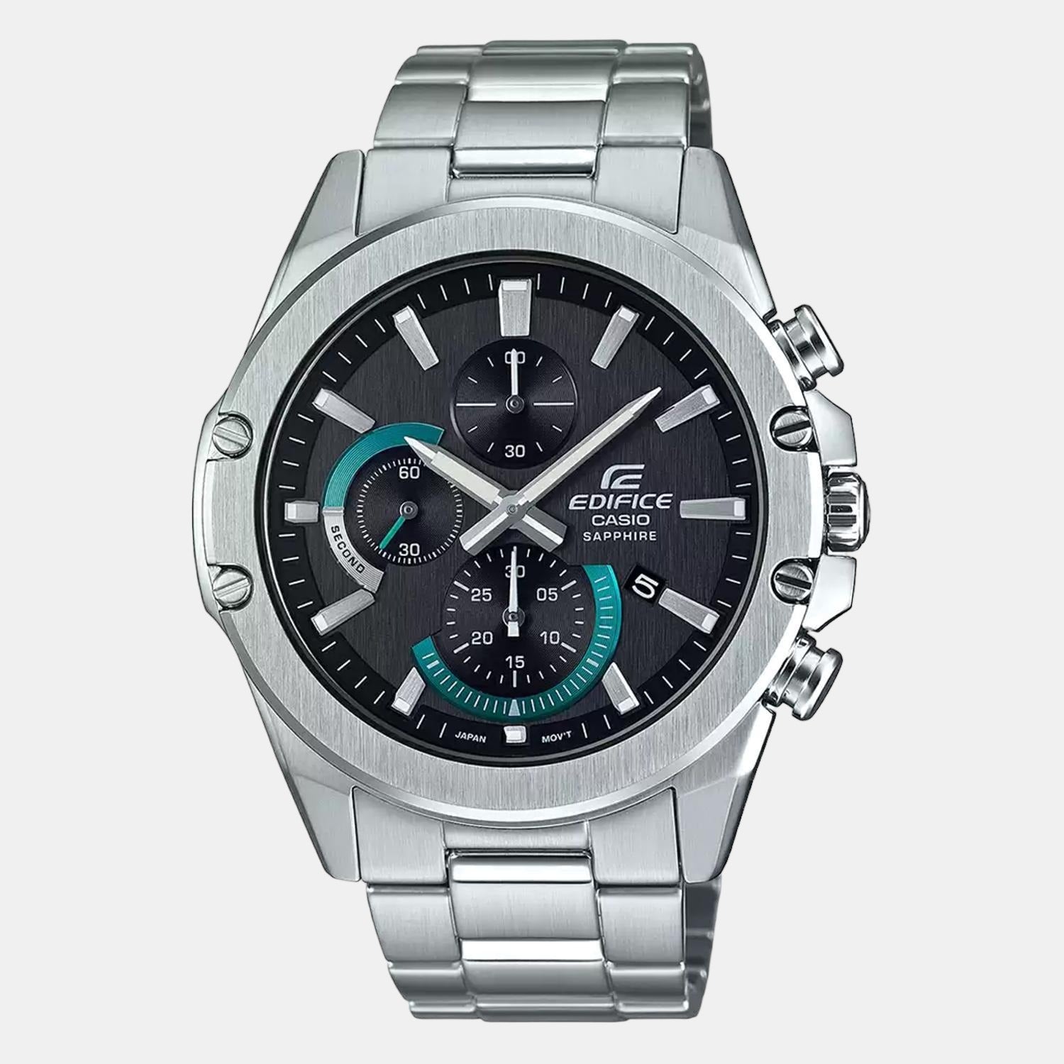 Casio Edifice Men Quartz Black Dial Chronograph Stainless Steel Watch EX506 - view 2