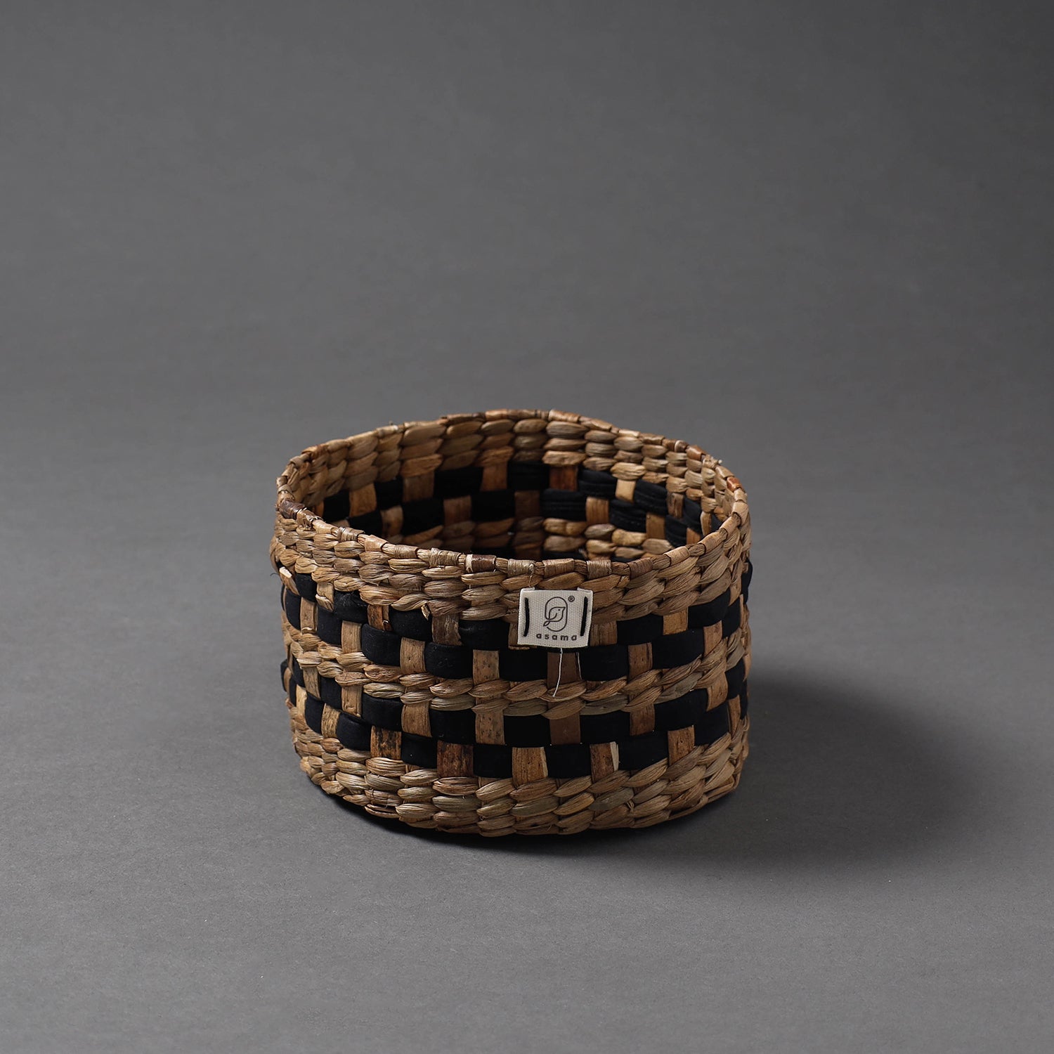 ASAMA Brown - Handcrafted Organic Water Hyacinth Multipurpose Basket (7 x 7 in)