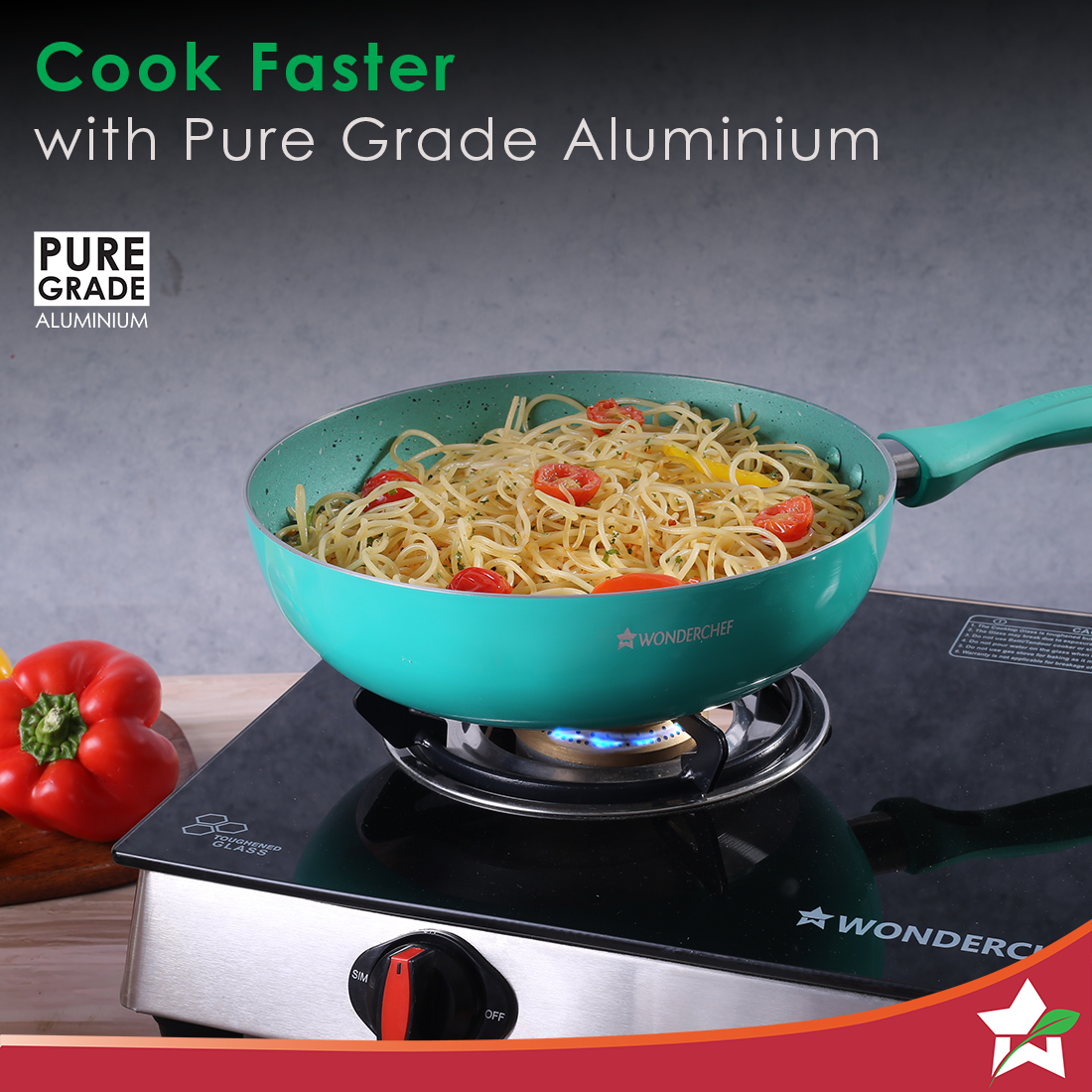Wonderchef Renewed Celebration Non-stick 24cm Wok - view 5