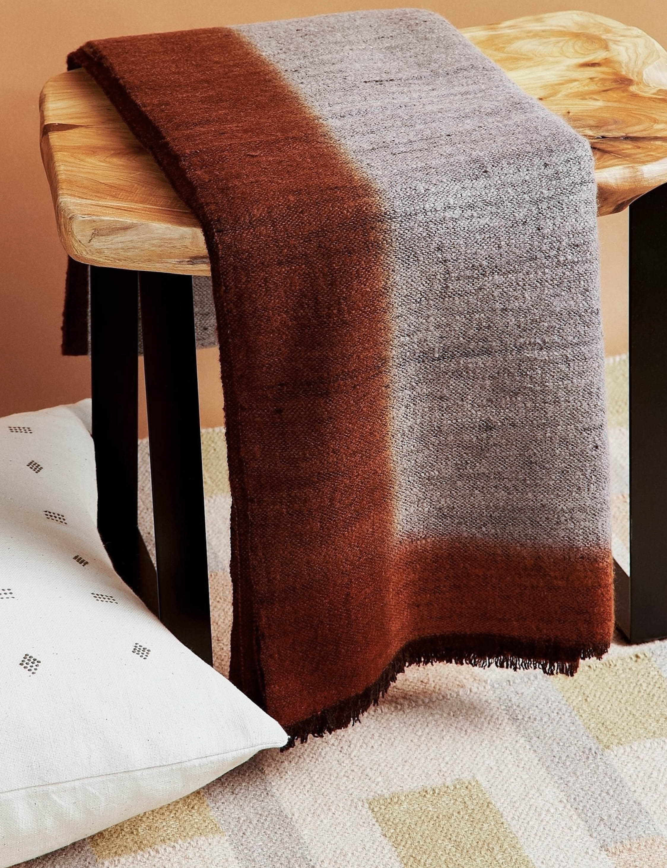 Lulu and Georgia Simply Taupe Wool Throw by Studio Variously - view 5