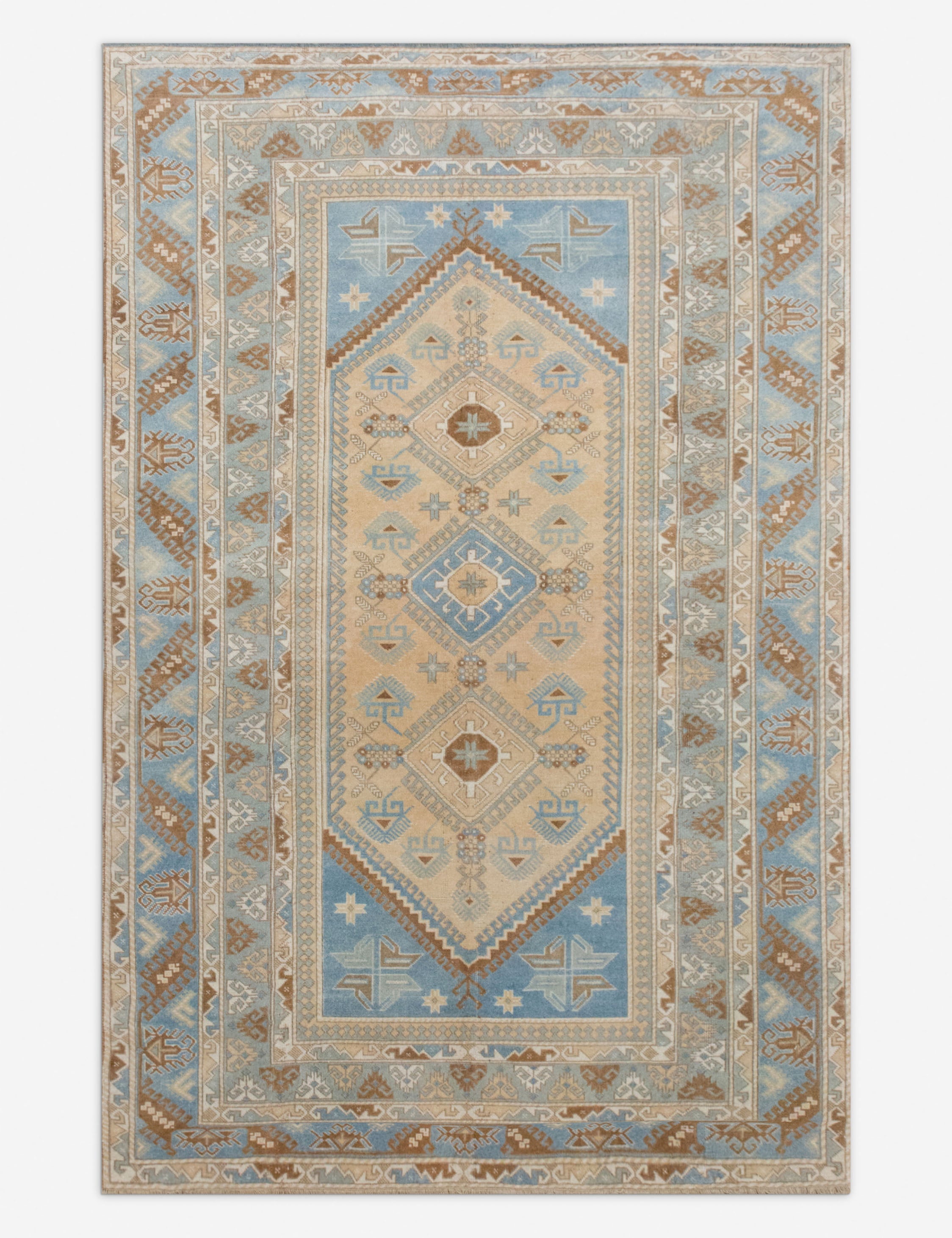 Lulu and Georgia Vintage Turkish Hand-Knotted Wool Rug No. 564, 6'5" x 9'1"