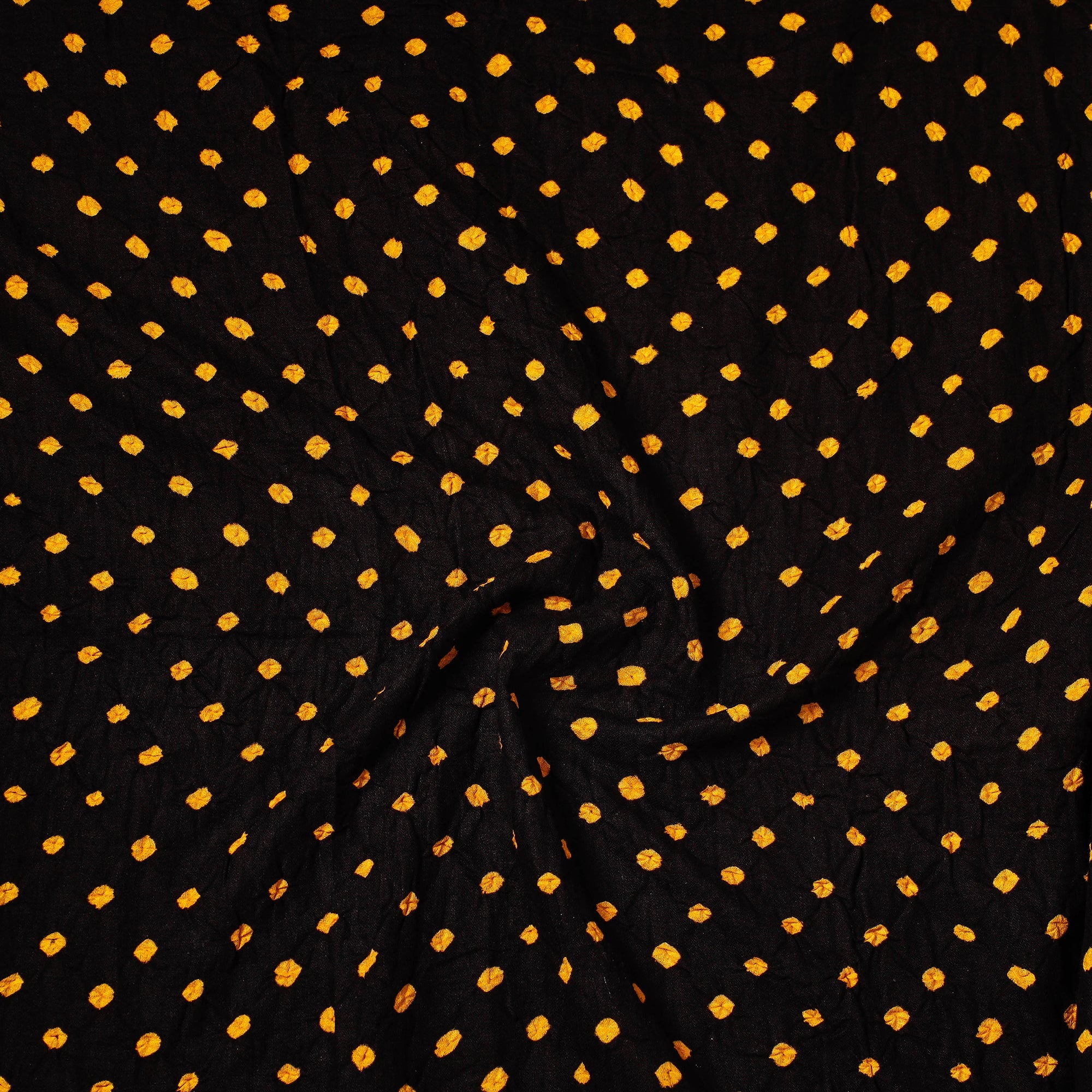 KACHCHH JI CHHAAP Black - Kutch Bandhani Tie-Dye Satin Cotton Precut Fabric - view 2