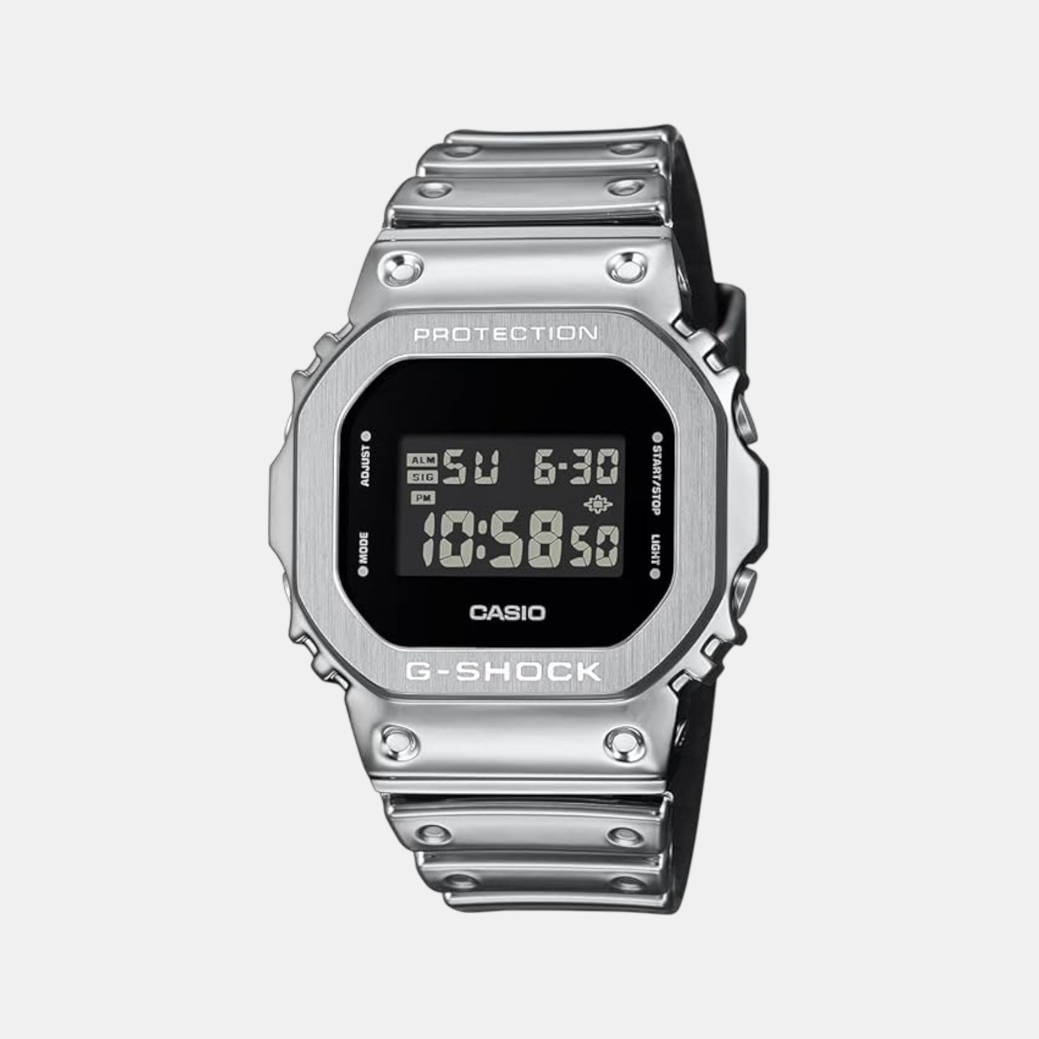 Casio G-Shock Men Quartz Silver Dial Digital Resin Watch G1666
