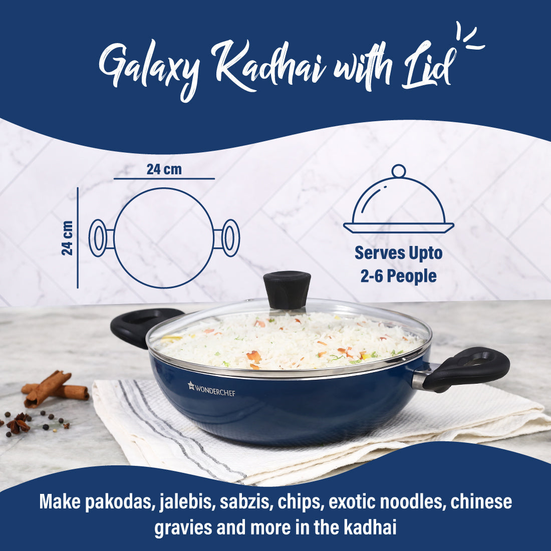 Wonderchef Renewed Galaxy 24cm Kadhai - view 3