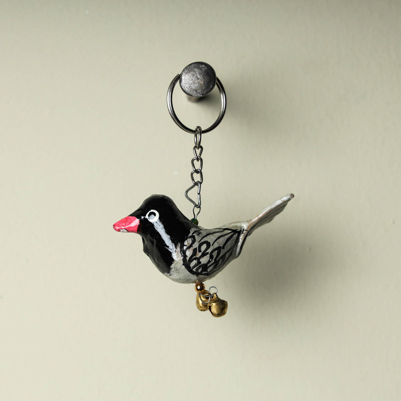 SASHA Bird - Handmade Paper Mache Keychain