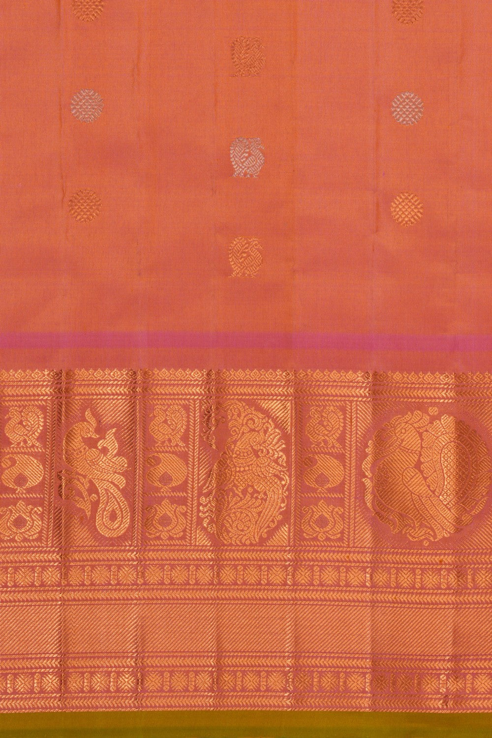Kalanjali Gadwal Silk Violet Saree – Women's - view 4