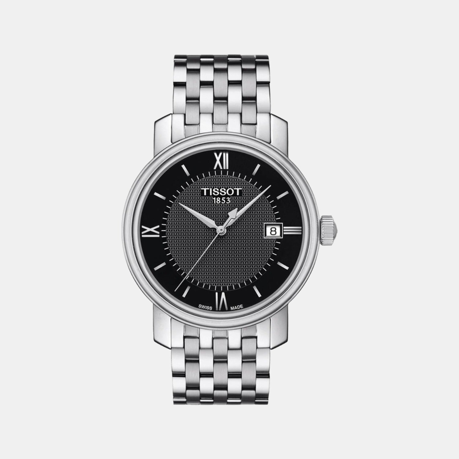 Tissot Bridgeport Men Quartz Black Dial Analog Stainless Steel Watch T0974101105800