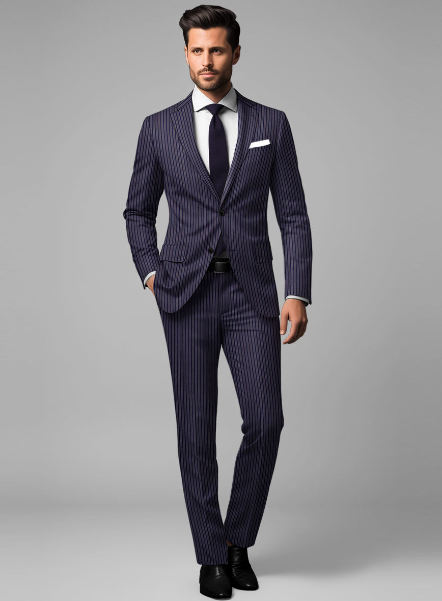 StudioSuits Reda Bravon Navy Blue Stripe Wool Suit - view 2