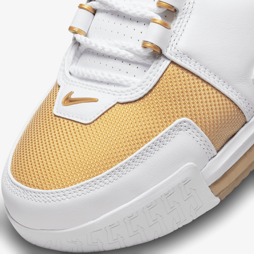 Nike | LEBRON 2 MACCABI { WHITE/METALLIC GOLD-VARSITY CRIMSON - view 2