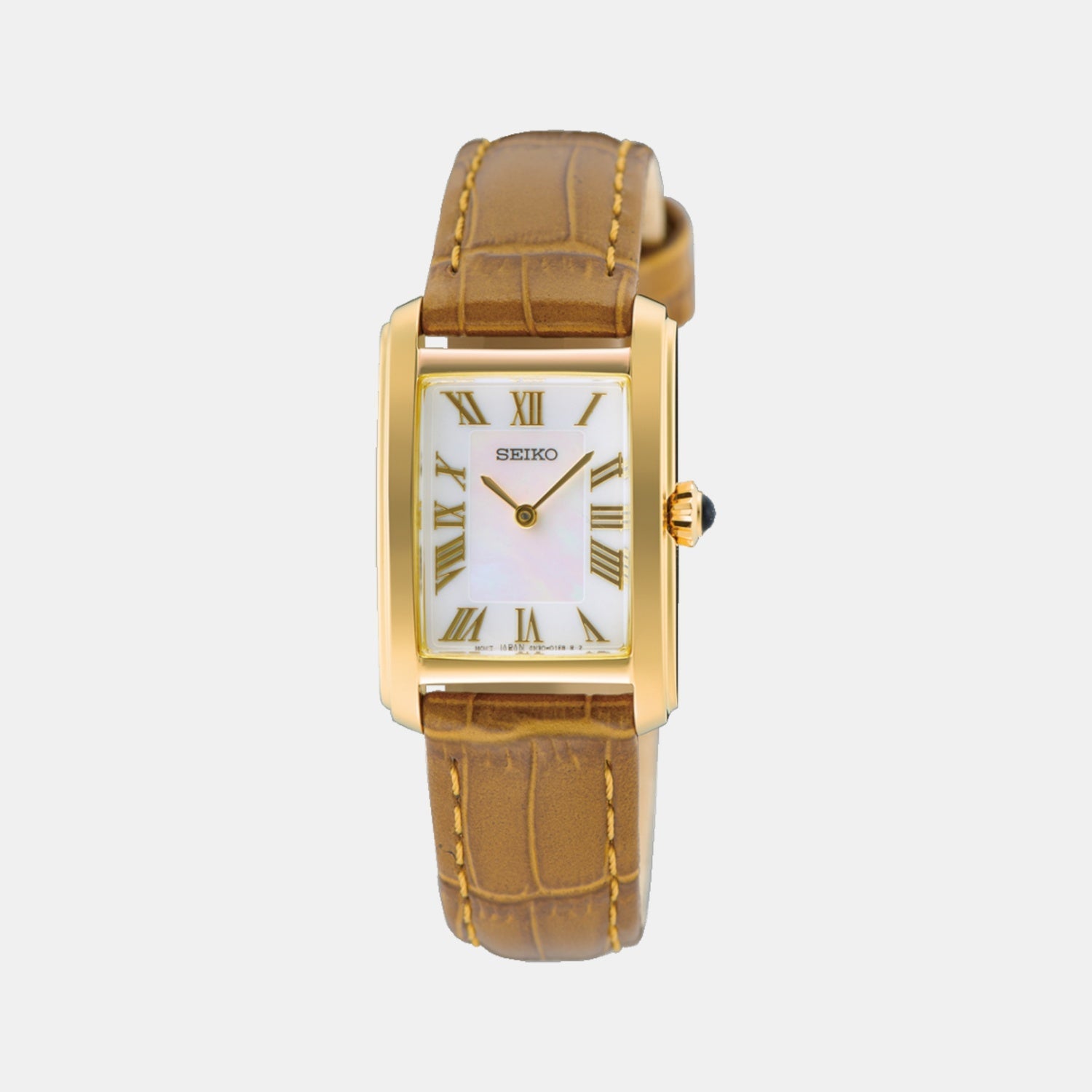 Seiko Classic Women Quartz White Dial Analog Leather Watch SWR100P1