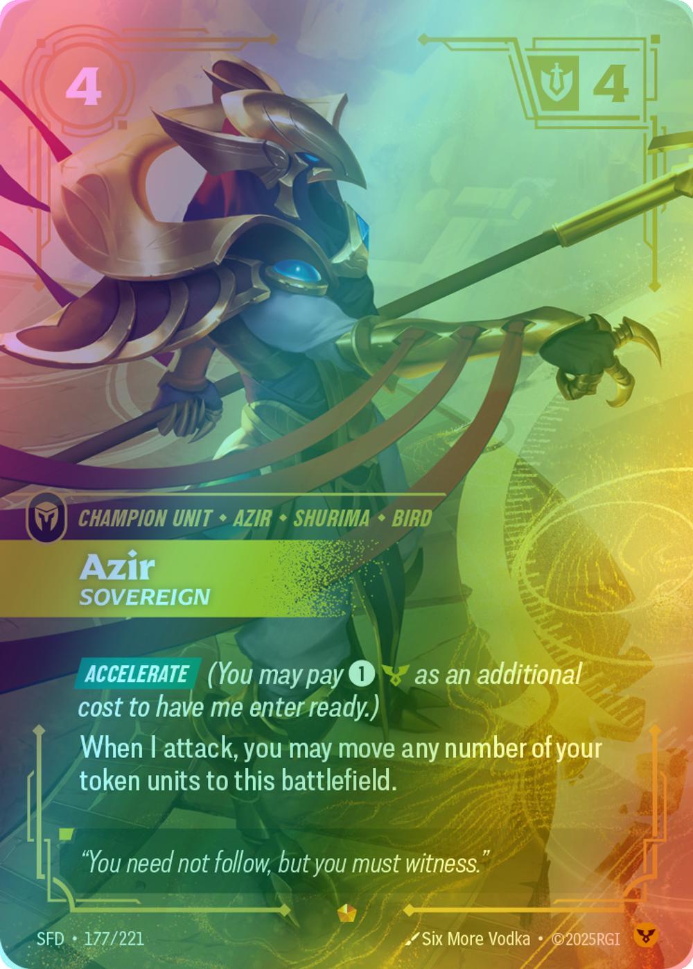 221 spiritforged foil – Riftbound Azir - Sovereign - 177/221 [Spiritforged] [Foil]