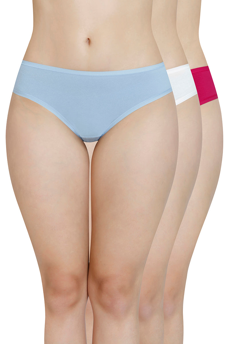 Amante Solid Low Rise Bikini Panty (Pack of 3)