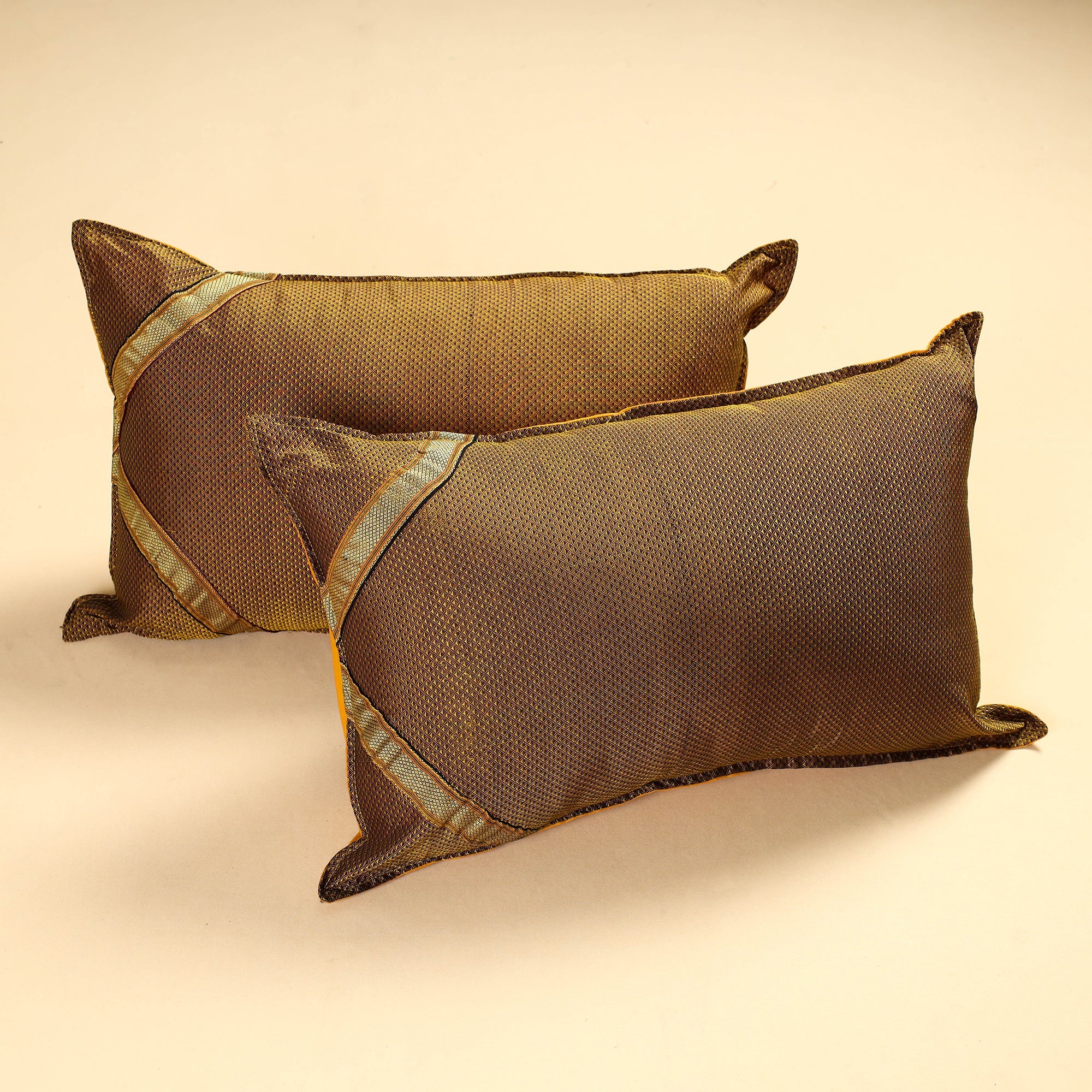 NOORI BAZAR Brown - Khun Weave Cotton Pillow Covers (Set of 2) - view 2