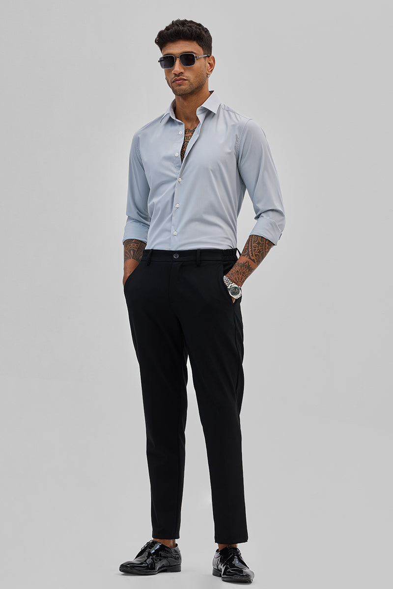 SNITCH Light Blue Slim Fit Stretch Shirt - view 3
