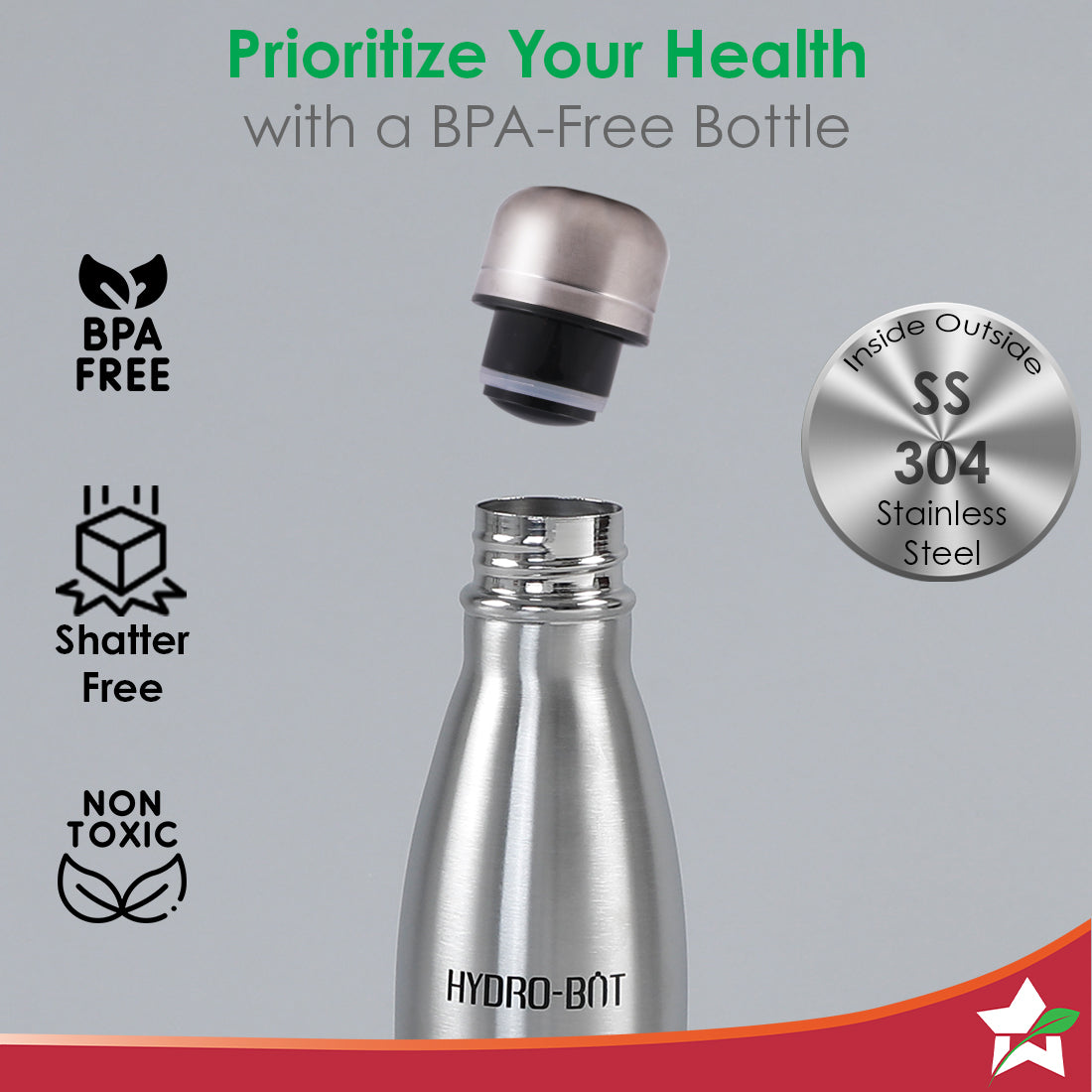 Wonderchef Renewed Stainless Steel Hydro Bot 1000 ml/ 1 litre - view 3