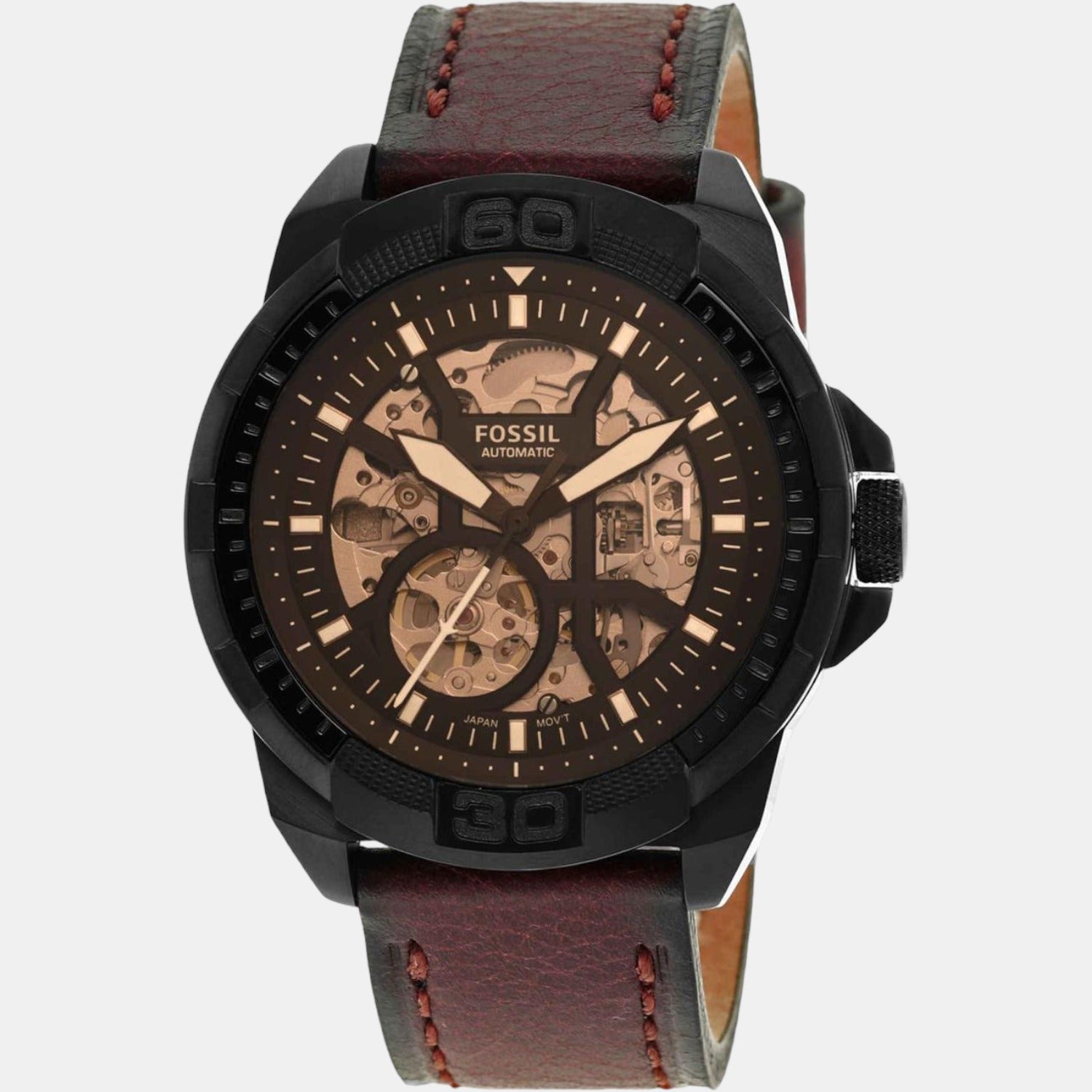 Fossil Bronson Men Automatic Black Dial Analog Leather Watch ME3219 - view 7