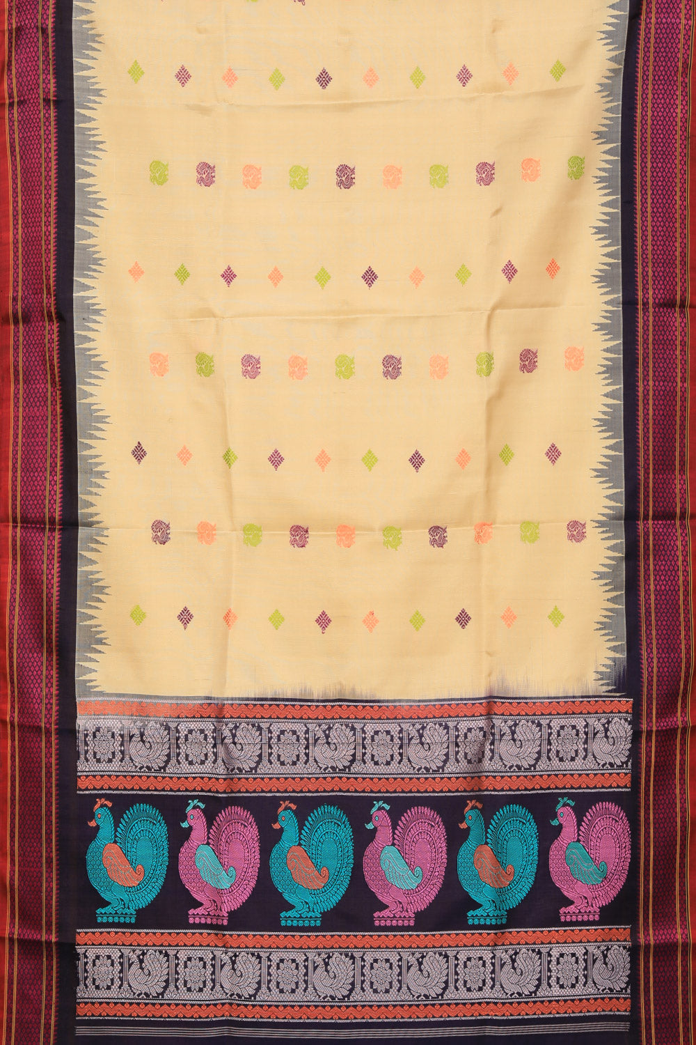 Kalanjali Gadwal Silk Classy Beige Dupatta - view 3