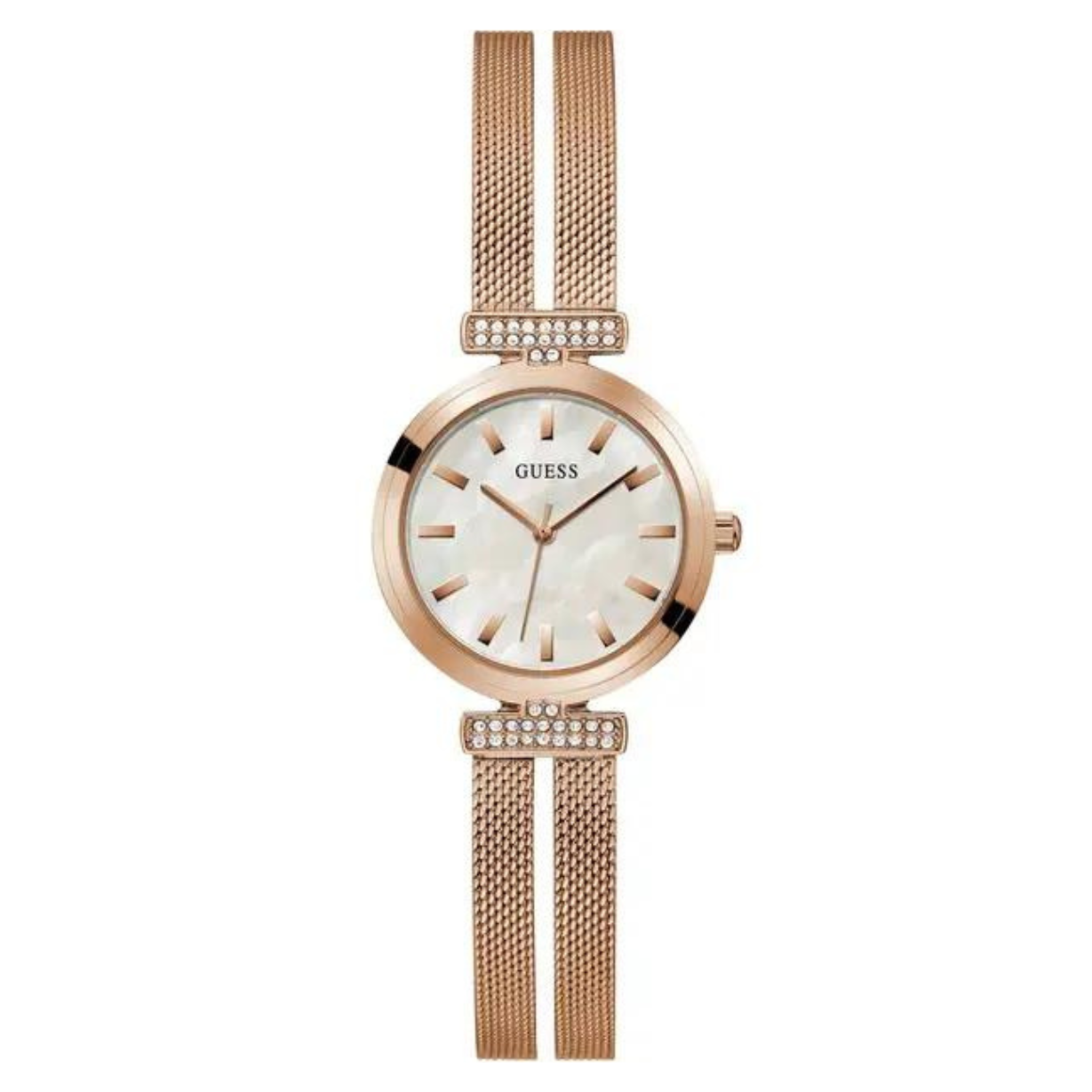 Guess Array White Dial & Rose Gold Chain Watch for Women - view 4