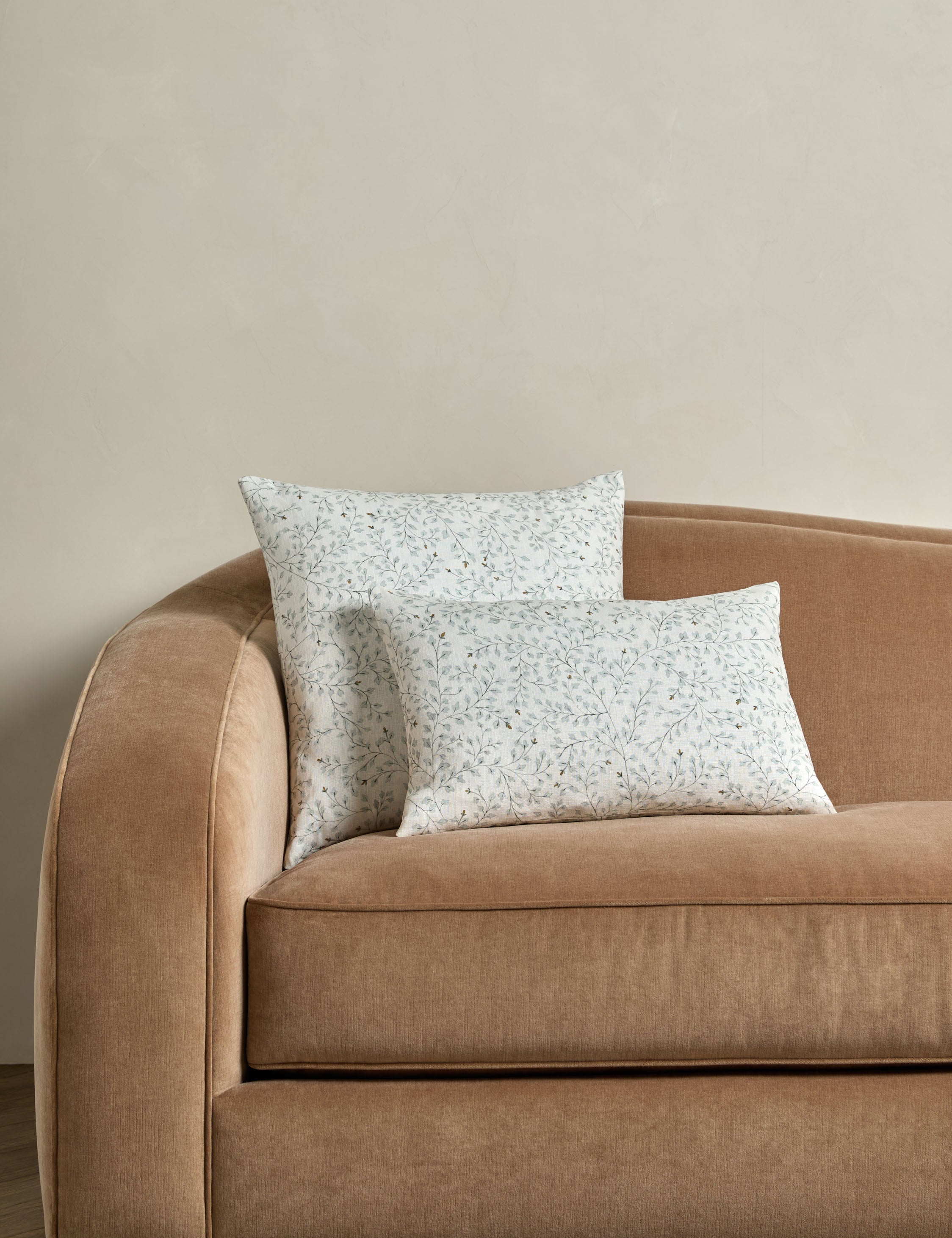 Lulu and Georgia Dainty Leaves Linen Pillow by Rylee + Cru
