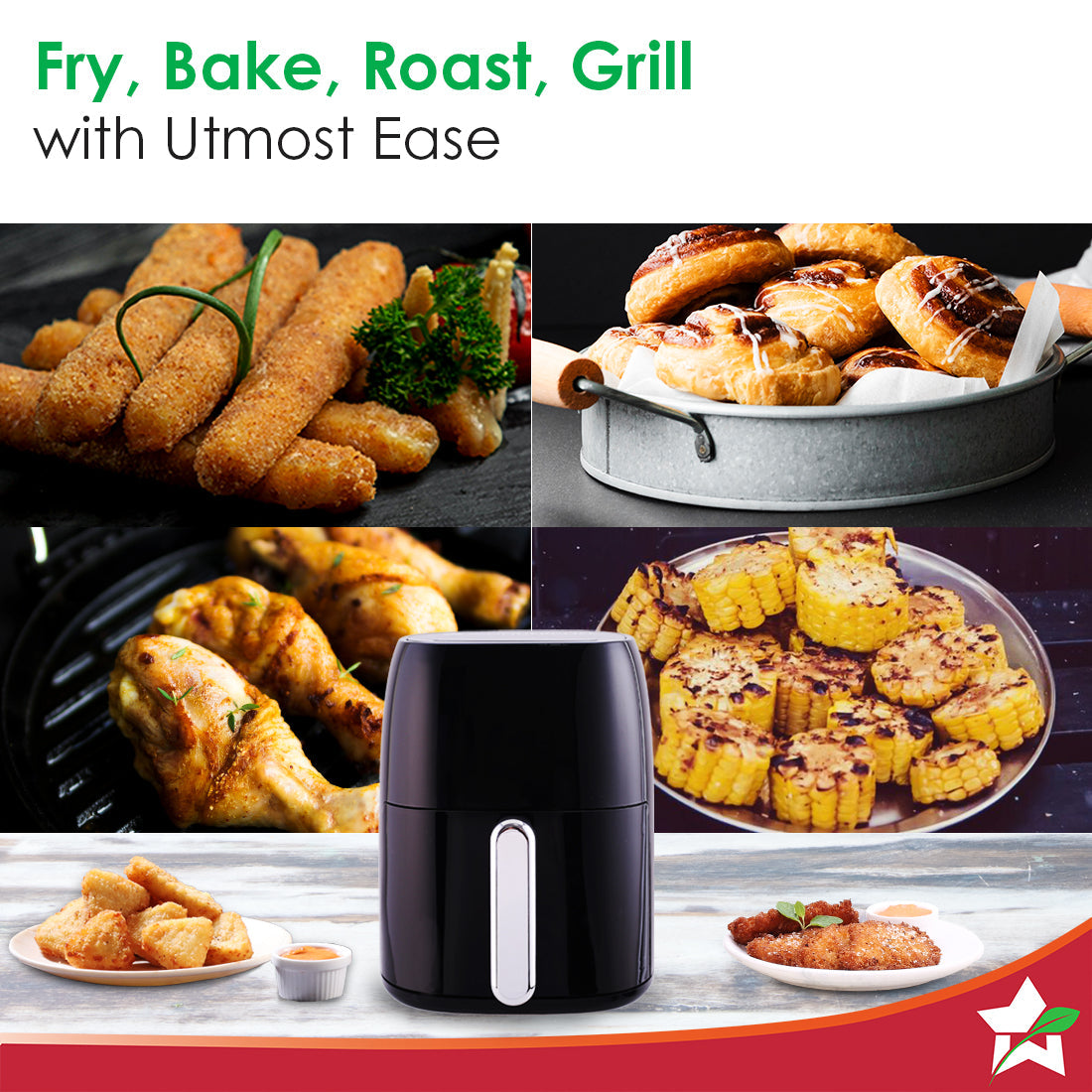 Neo Digital Air Fryer | Rapid Air Technology | 6 Pre-Set Menu Options by blacktree - view 5