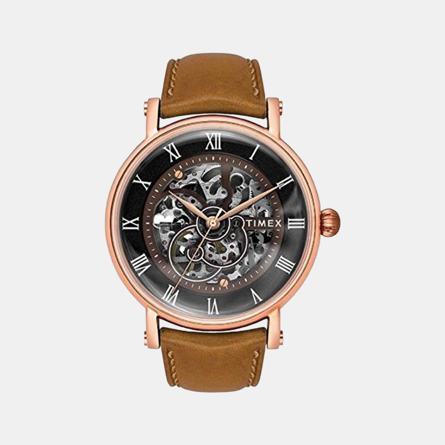 Timex E Class Men Quartz Grey Dial Analog Leather Watch TWEG16704