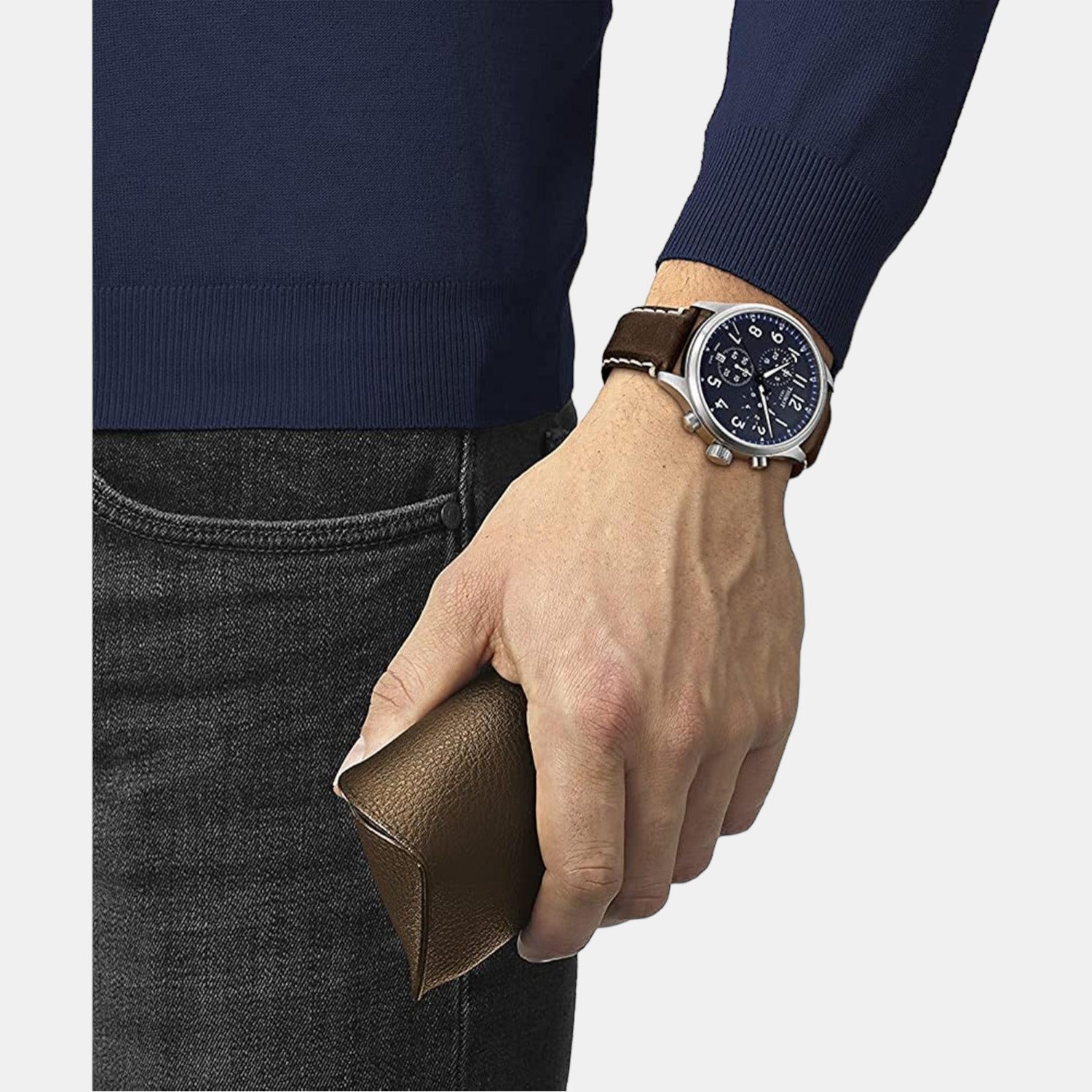 Tissot Chrono Xl Vintage Men Blue Chronograph Leather Watch T1166171604200 - view 6