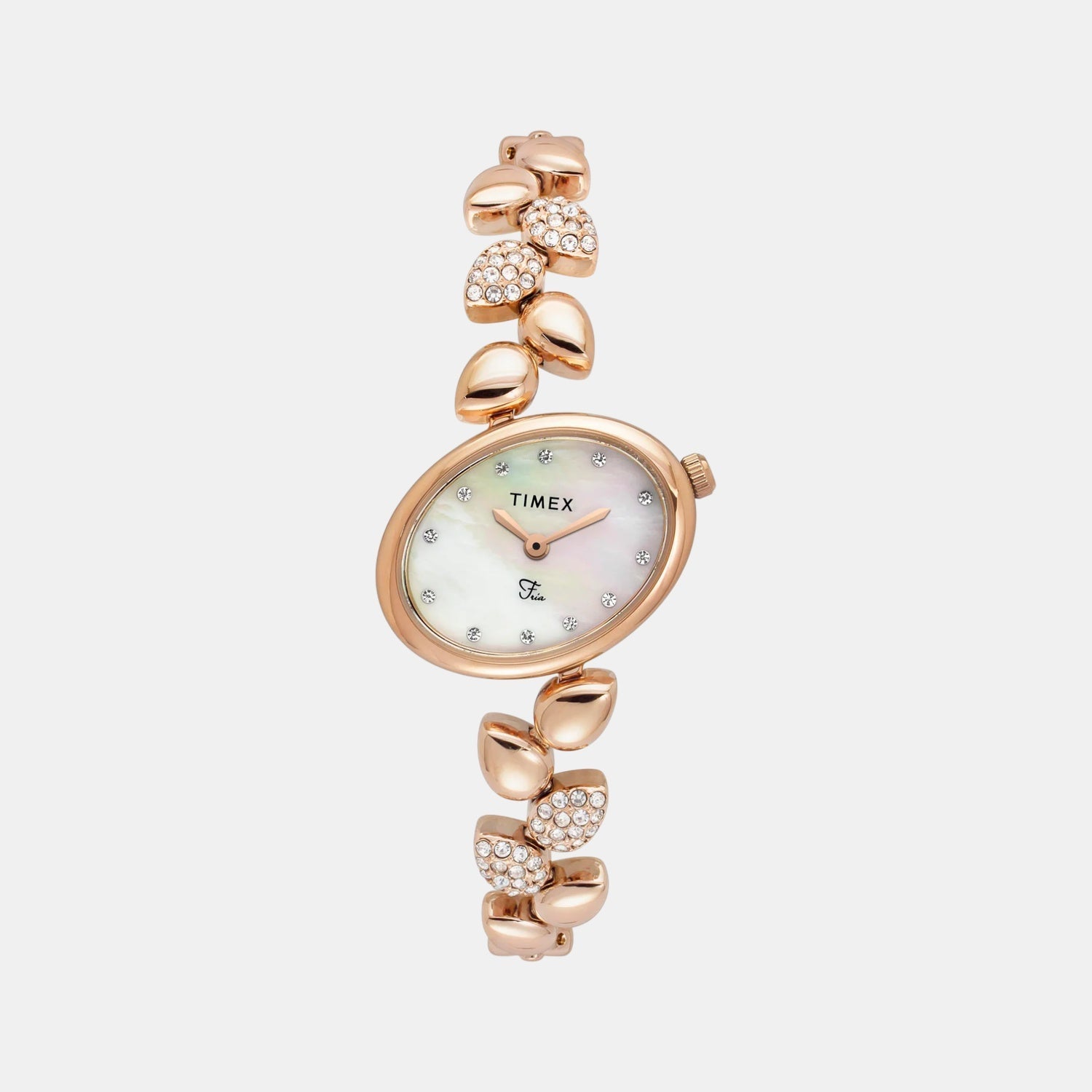 Timex Fria Women Quartz Mother Of Pearl Dial Analog Brass Watch TWEL21302