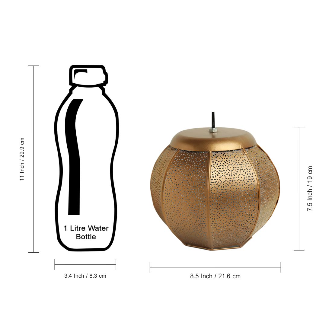 EXCLUSIVELANE 'Morrocan Treasure' Hand-etched Pendant Lamp In Iron (8 Inch, Matte Finish) - view 7