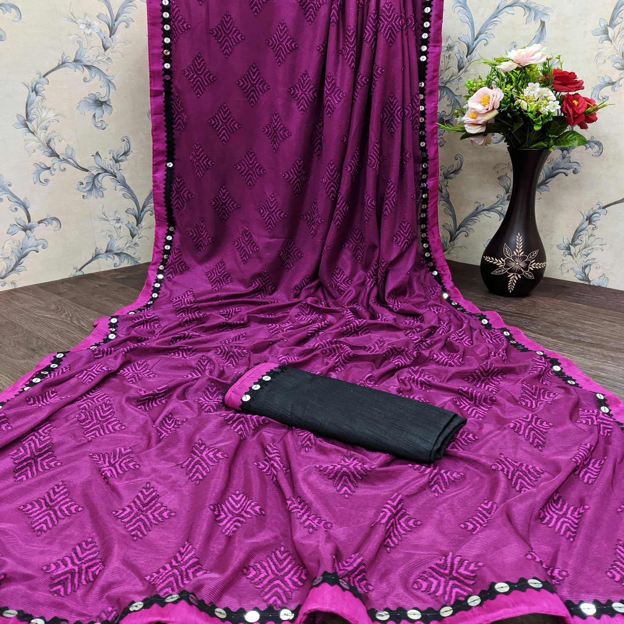 Peachmode Ideal Magenta Colored Festive Wear Woven Art Silk Saree