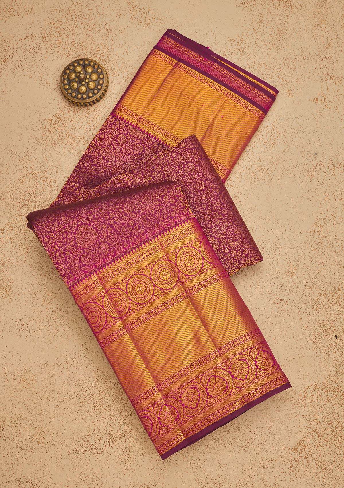 Koskii Wine Zariwork Pure Silk Saree – Women's