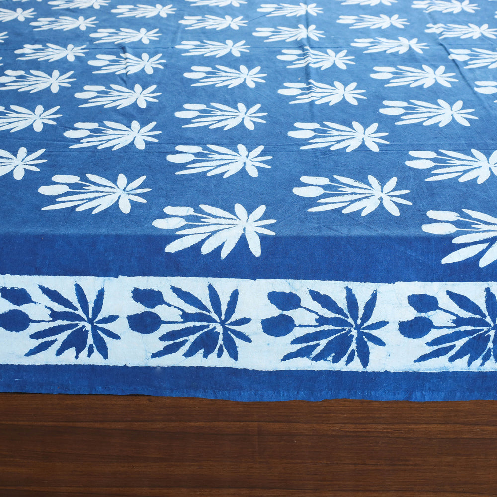 BINDAAS UNLIMITED Blue - Block Art Print Cotton Double Bindaas Bed Sheet (110 x 93 in) - view 4