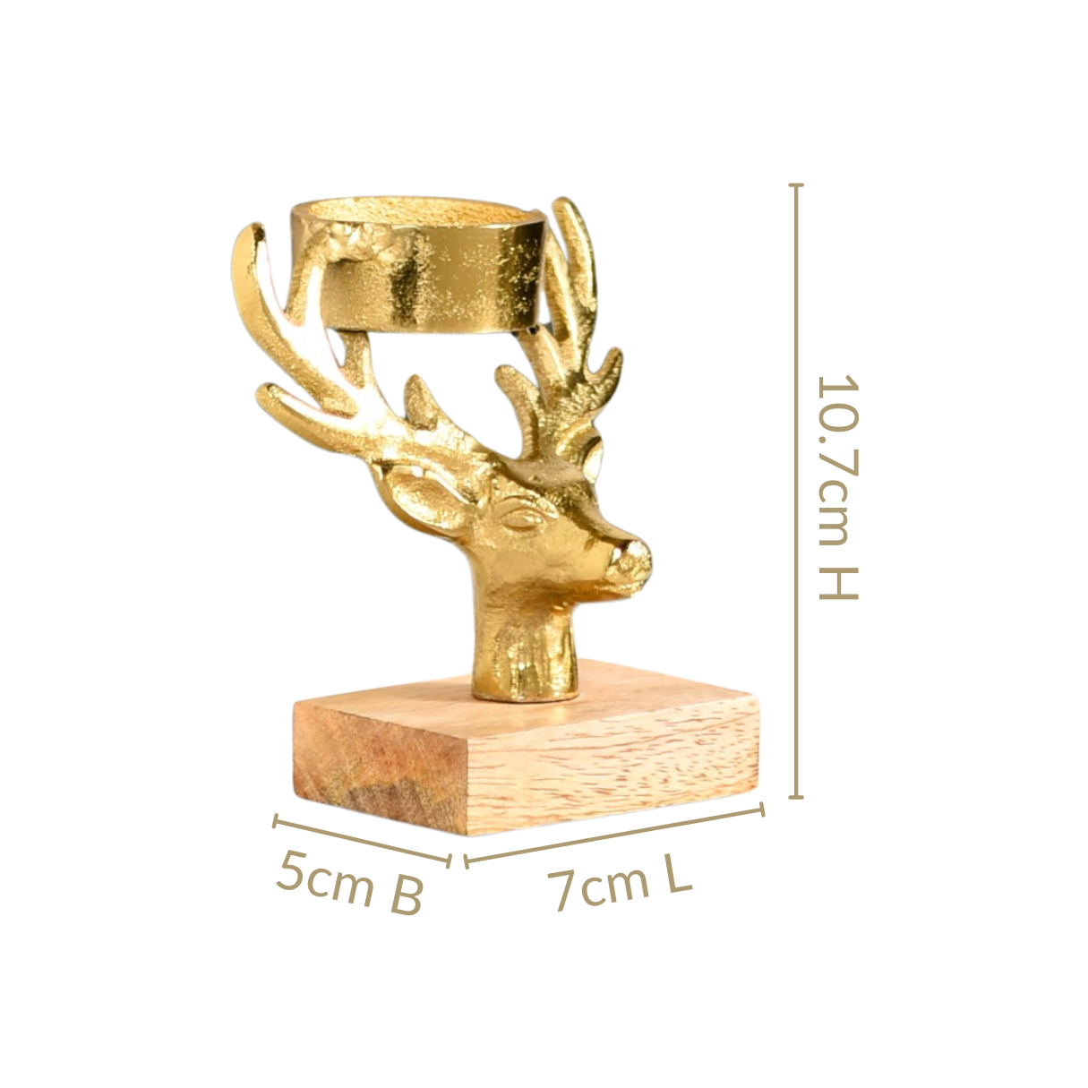 Nestasia Set Of 2 Gold Stag Tea Light Candle Holder - view 4