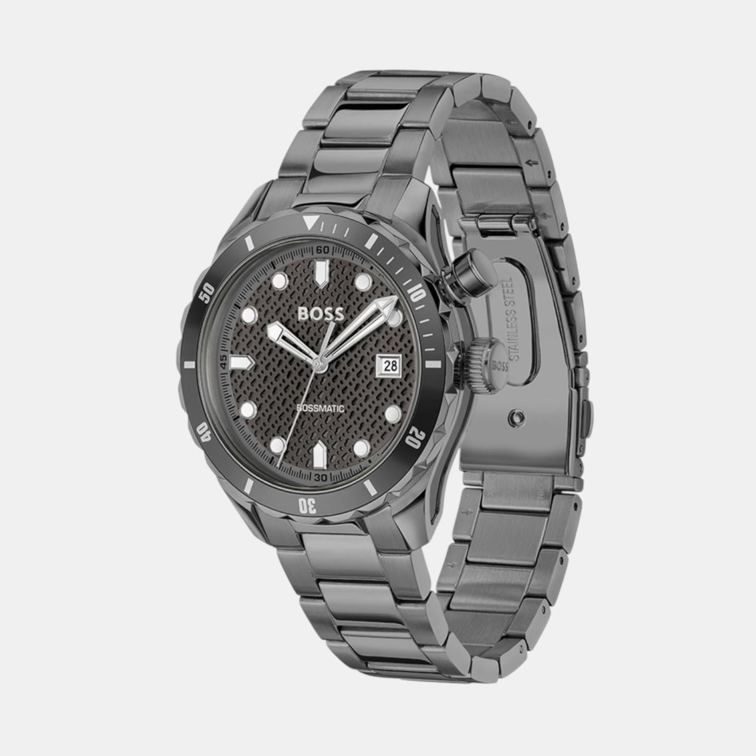 Bossmatic Men Automatic Grey Dial Analog Stainless Steel Watch 1514213 - view 2