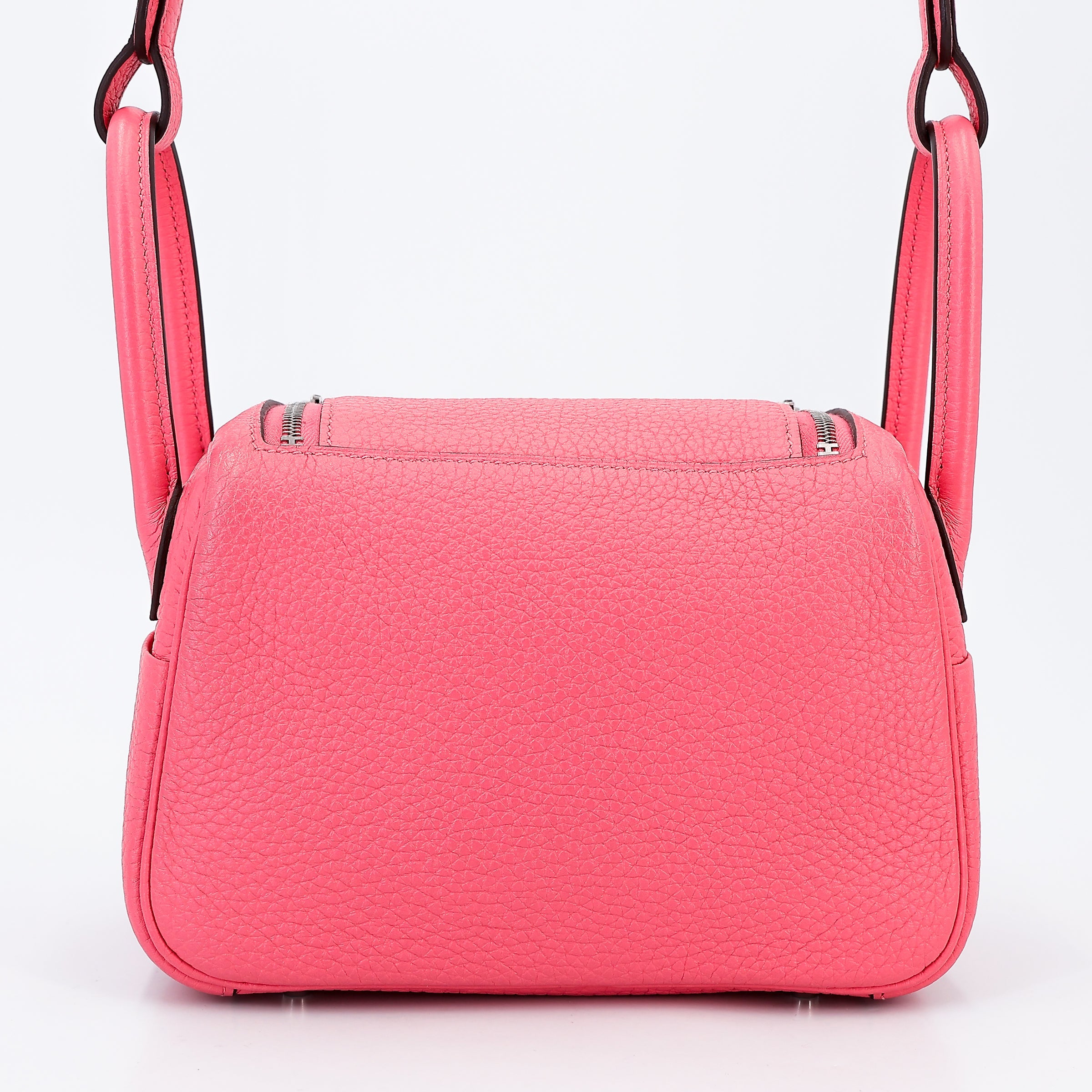 Cop Underdog HERMÈS Mini Lindy Rose Azalee (8W) Clemence Palladium hardware - view 2