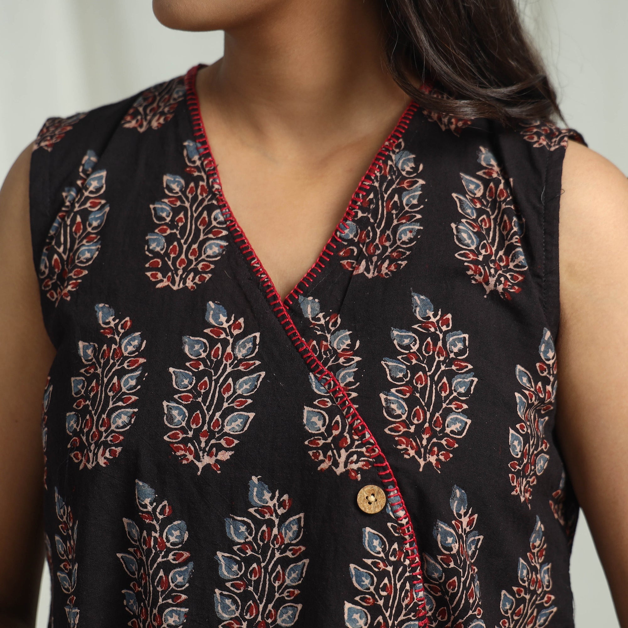ITOKRI CASUALS Black - Ajrakh Block Printed Cotton Crop Top 13 - view 4