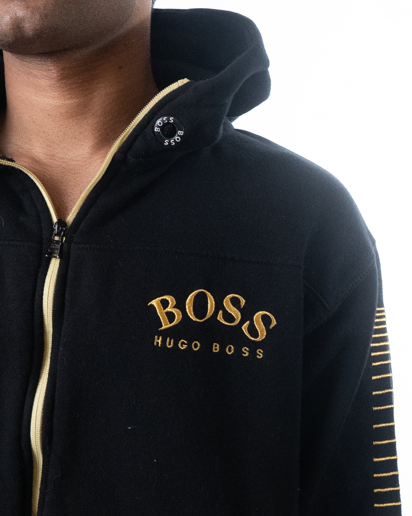 Hugo Boss Zip-Through Curved Logo Hoodie - view 2